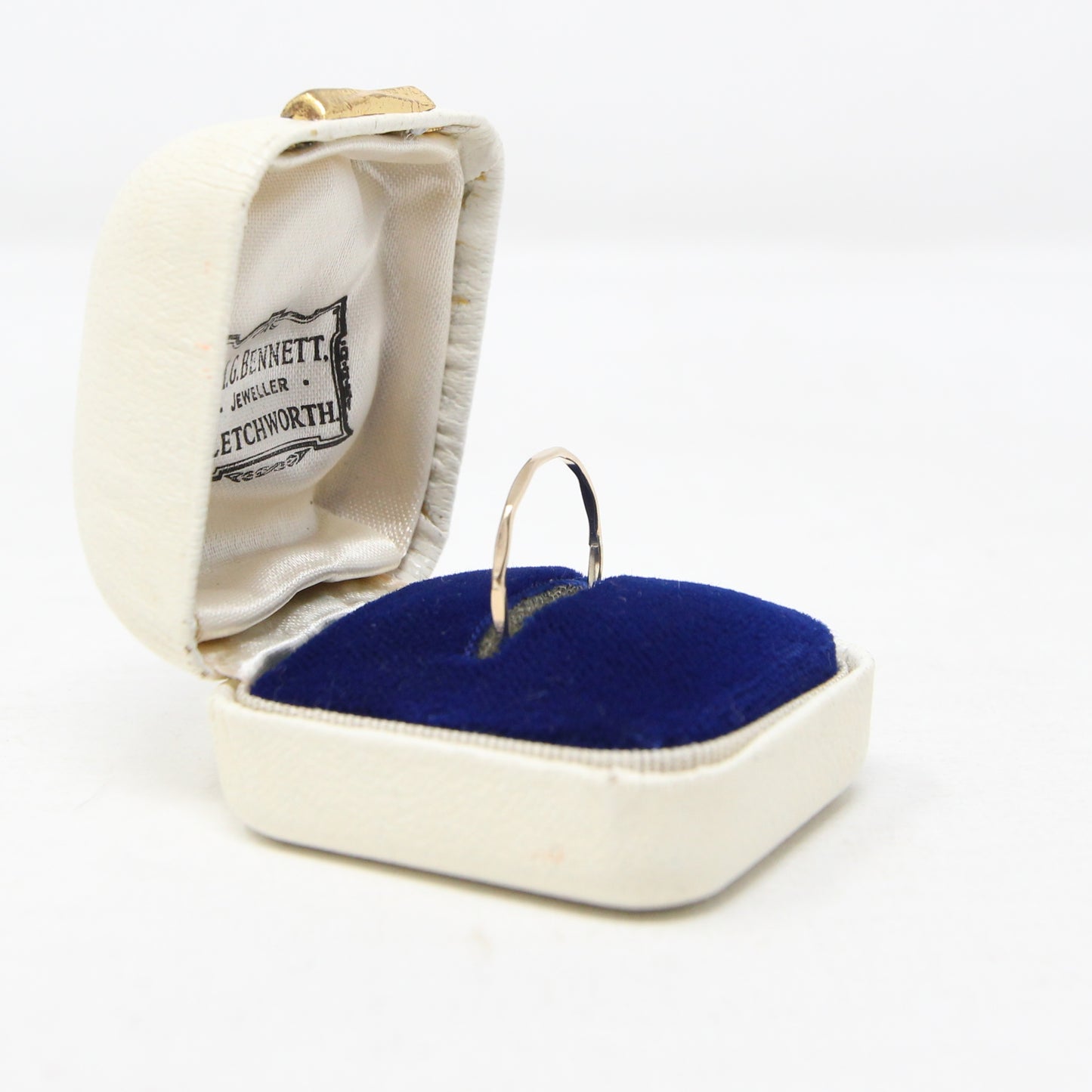 Vintage Solid 9ct 9k Gold Slim Facetted Stacking Band Ring Size N 1/2 Stacker