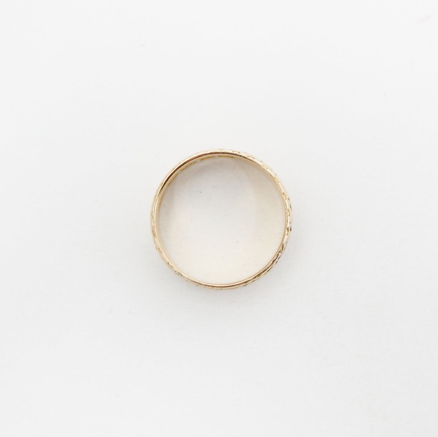 Antique Edwardian 1908 Chester Hallmarked Solid 18ct 18k Gold Floral Ivy Band Ring Size L