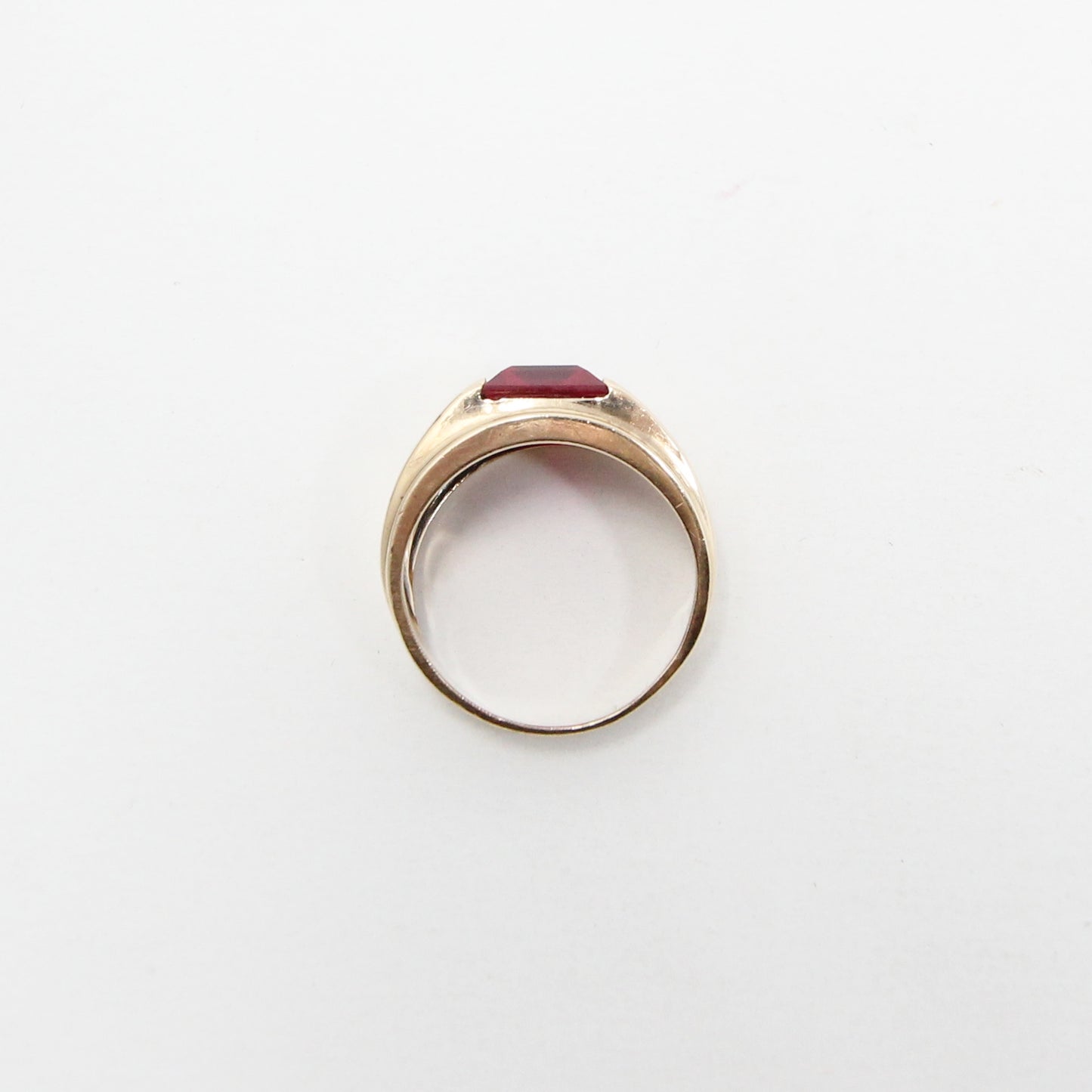 Vintage Art Deco American Hallmarked Solid 10ct 10k Gold Ruby & Spinel Ring Size Q