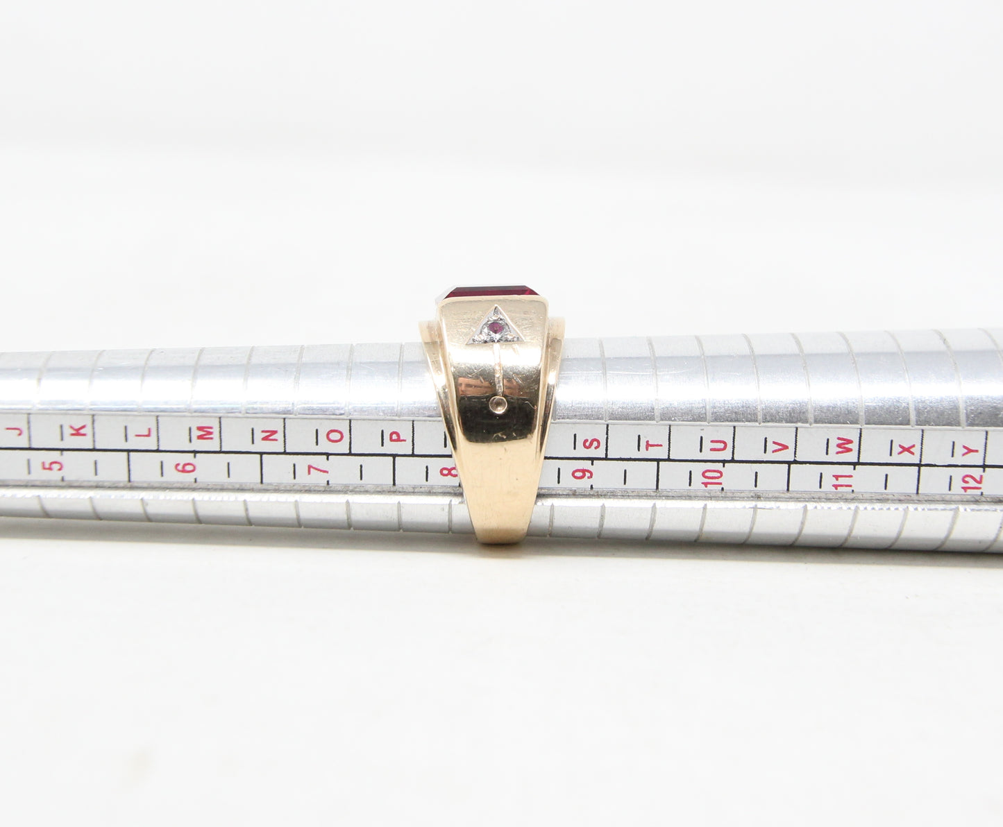 Vintage Art Deco American Hallmarked Solid 10ct 10k Gold Ruby & Spinel Ring Size Q