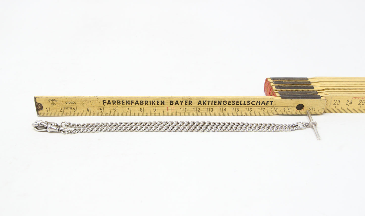 Antique 1936 Hallmarked Solid Sterling Silver Double Albert Chain Necklace 15.5'' 29g