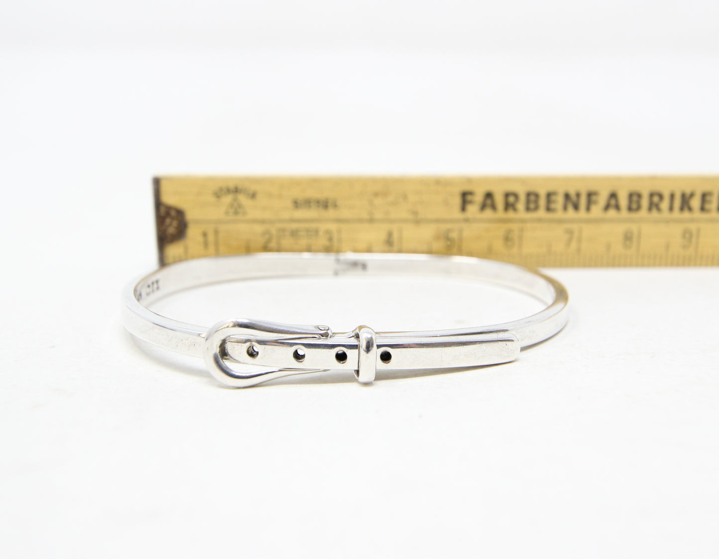 Vintage 1993 Mexico Hallmarked Solid Sterling Silver Buckle Bangle Cuff Bracelet 15g