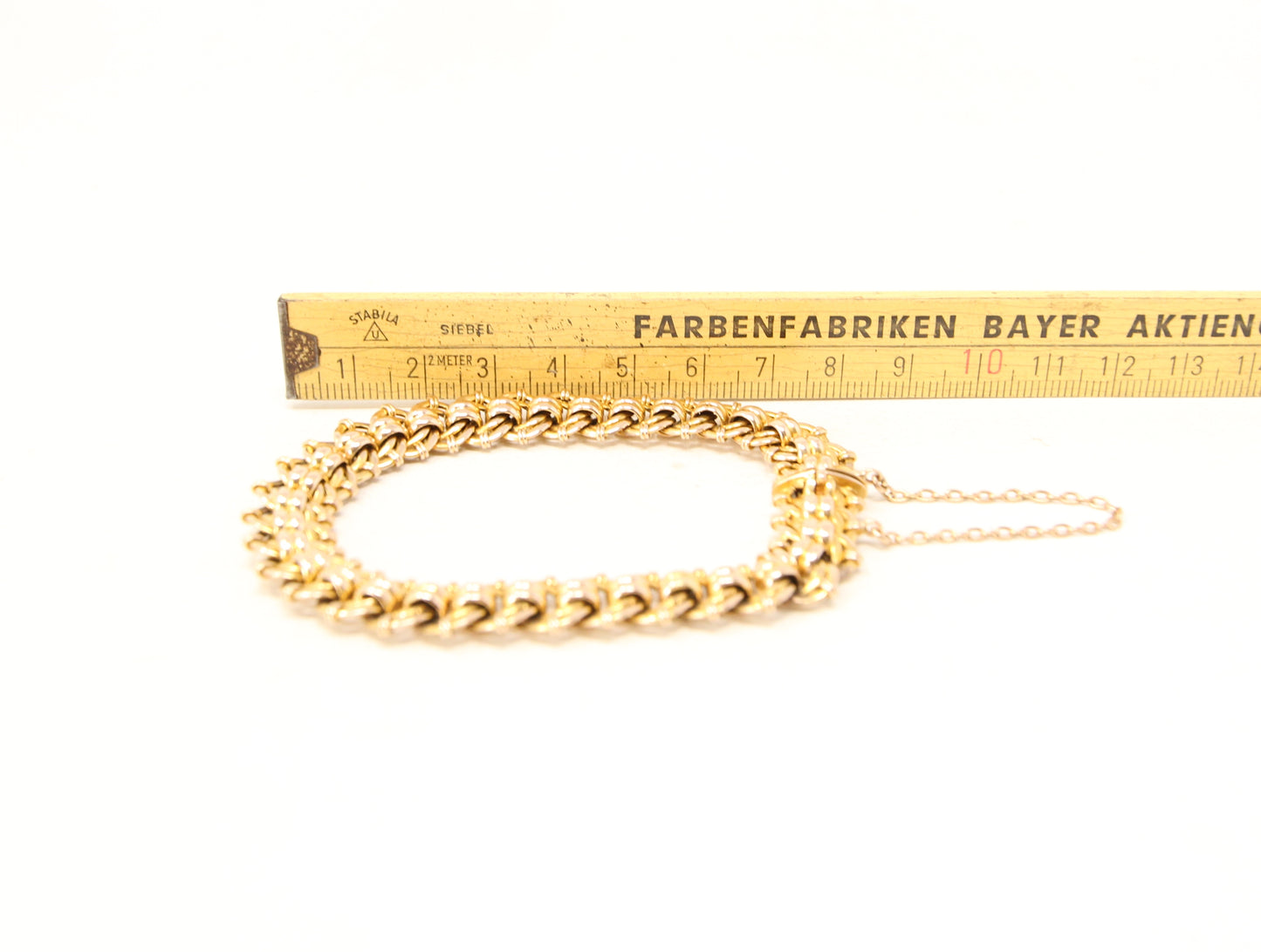 Antique Victorian Hallmarked Solid 15ct 15k Gold Fancy Curb Chain Bracelet 7.75'' 23g