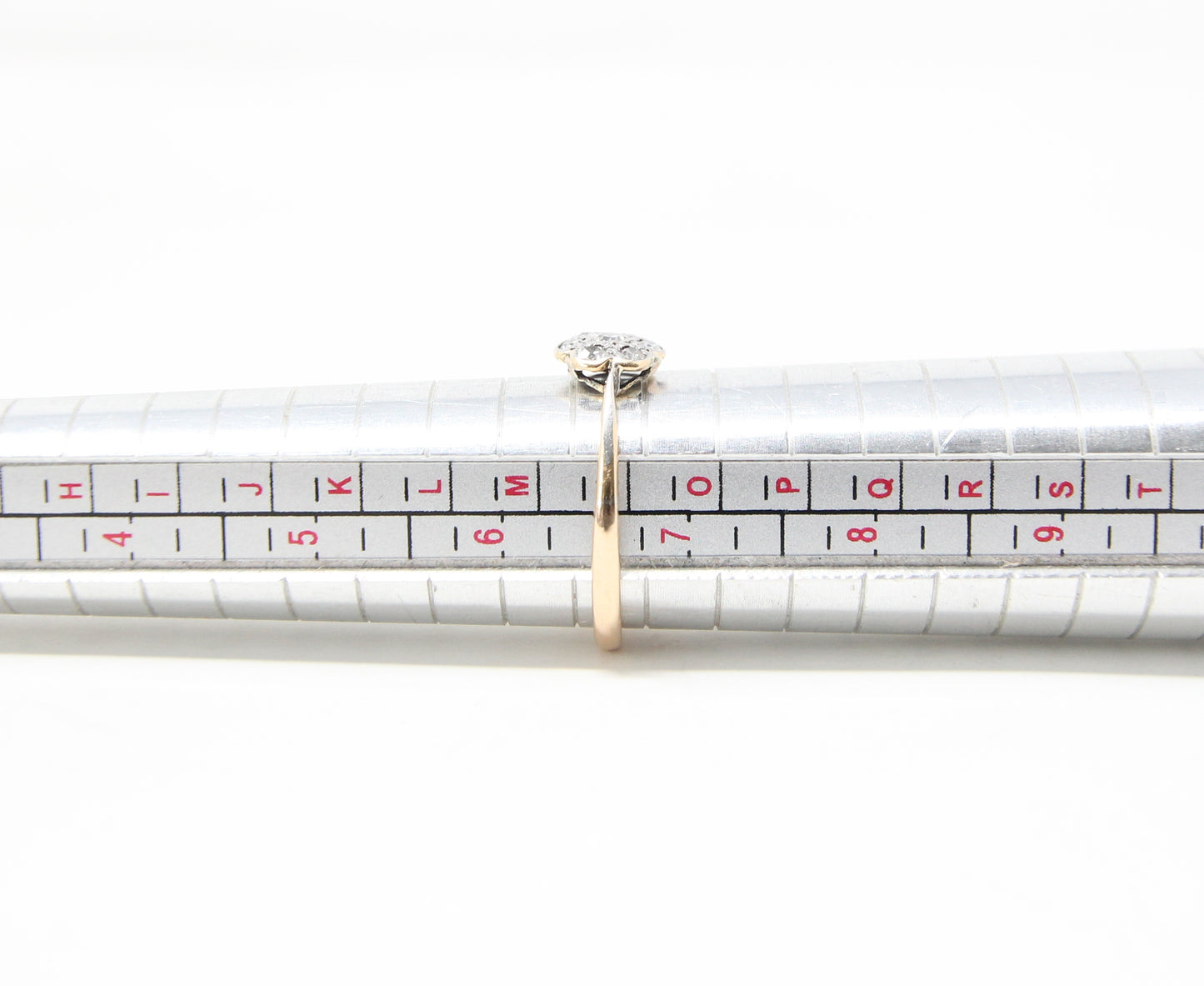 Antique Edwardian Hallmarked Solid 18ct 18k Gold Diamond Daisy Ring Size N