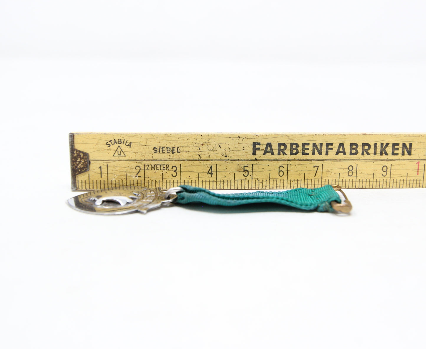 Antique Hallmarked Solid Sterling Silver Shield Watch Fob Medal Pendant on Ribbon Brooch