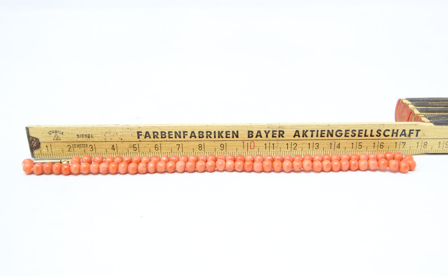Antique Victorian 9ct 9k Rolled Gold Barrel Clasp Salmon Coral Bead Necklace Choker Child 13.75''