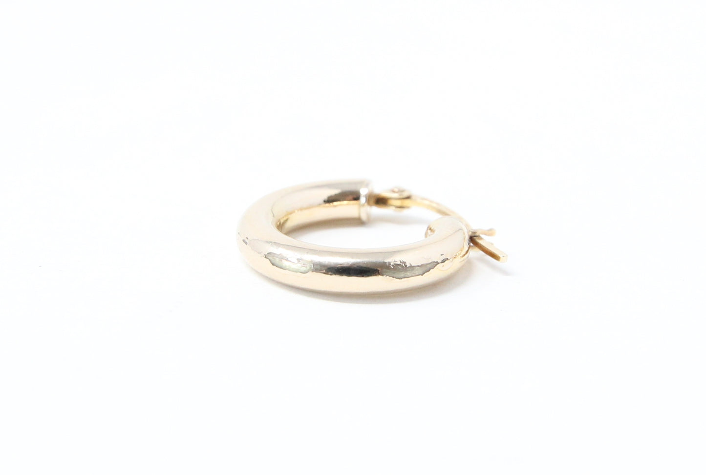Vintage UnoAErre Hallmarked Solid 9ct 9k Gold Plain Hoop Earrings Hoops