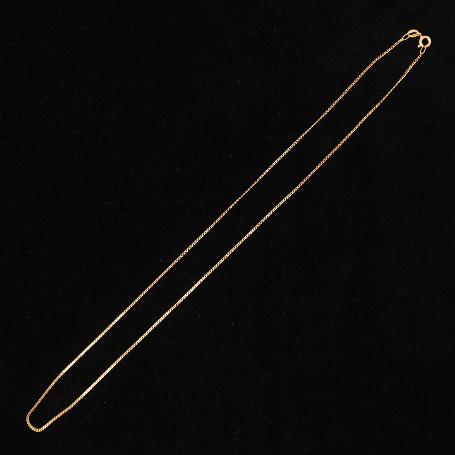 Vintage Unoaerre Italy Hallmarked Solid 9ct 9k Gold Fine Curb Chain Necklace 18.5 ''