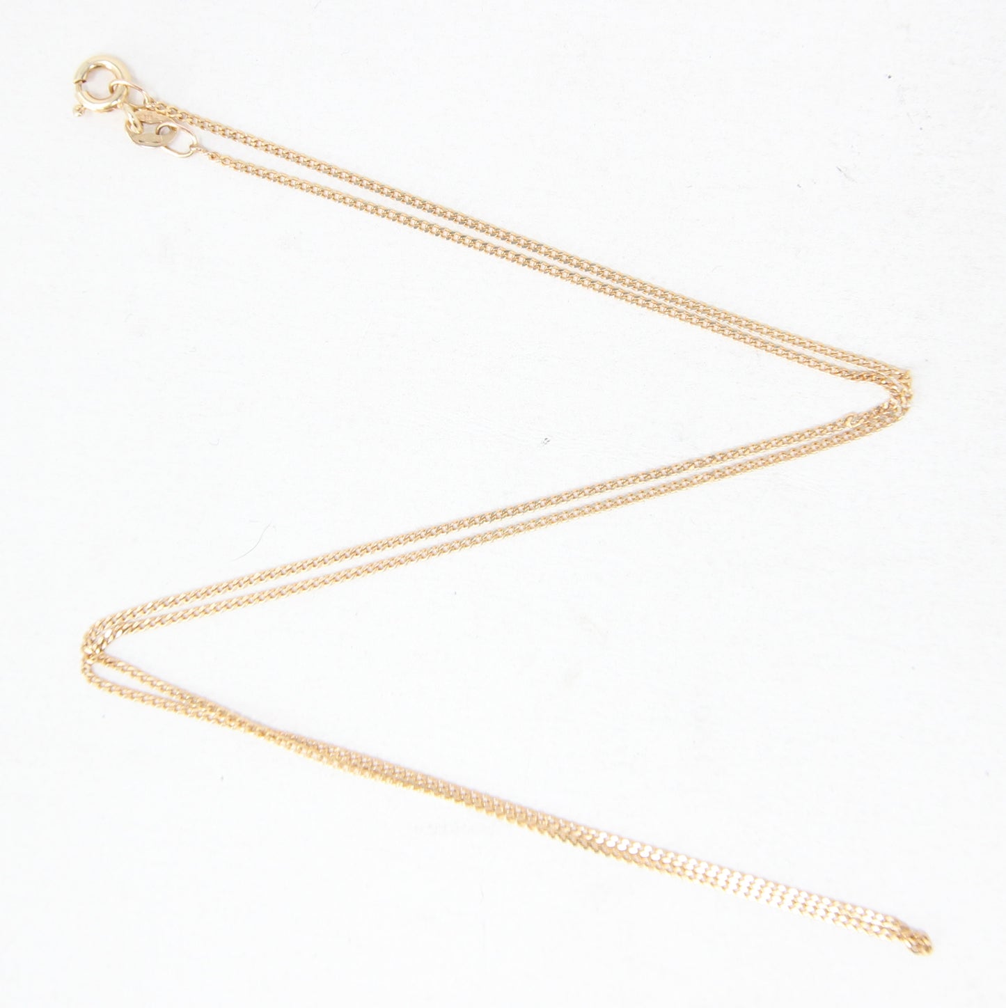Vintage Unoaerre Italy Hallmarked Solid 9ct 9k Gold Fine Curb Chain Necklace 18.5 ''