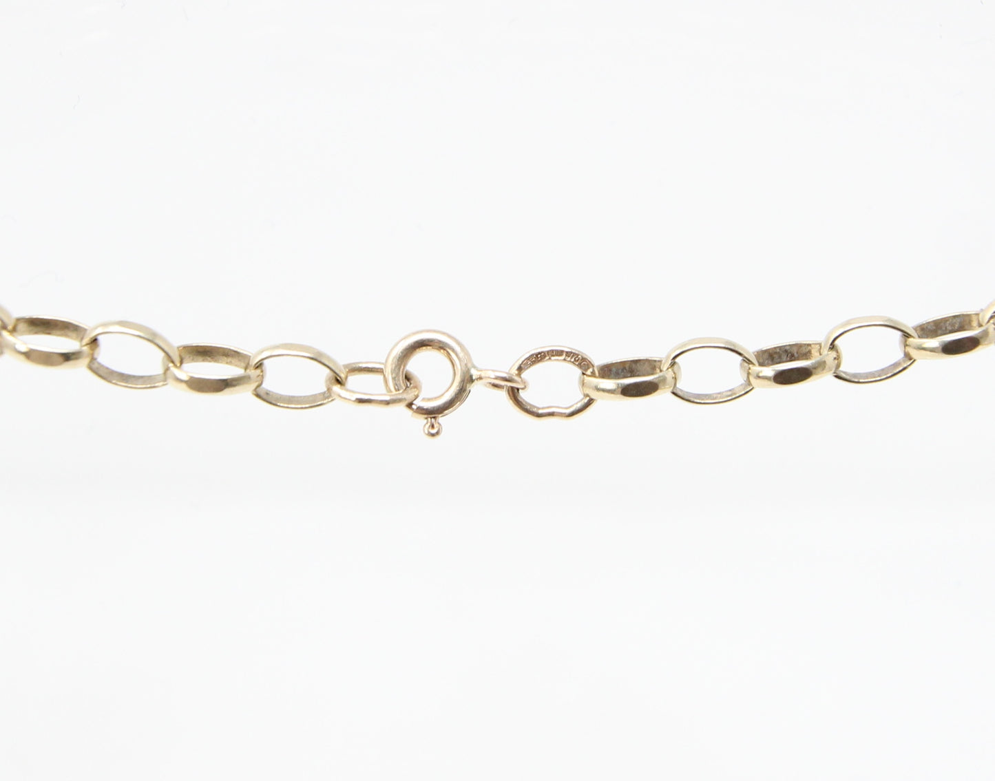 Vintage Hallmarked Solid 9ct 9k Gold Chunky Oval Belcher Rolo Chain Necklace 20.5 '' 8.3g
