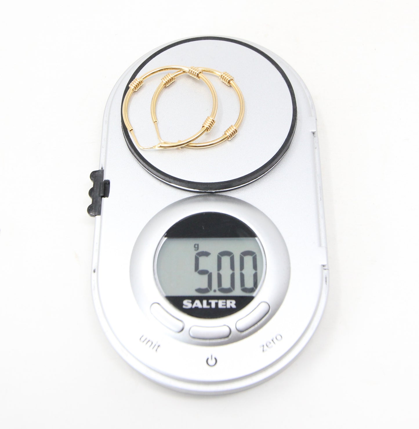 Vintage Hallmarked Solid 18ct 18k Solid Gold Large Gypsy Hoop Earrings