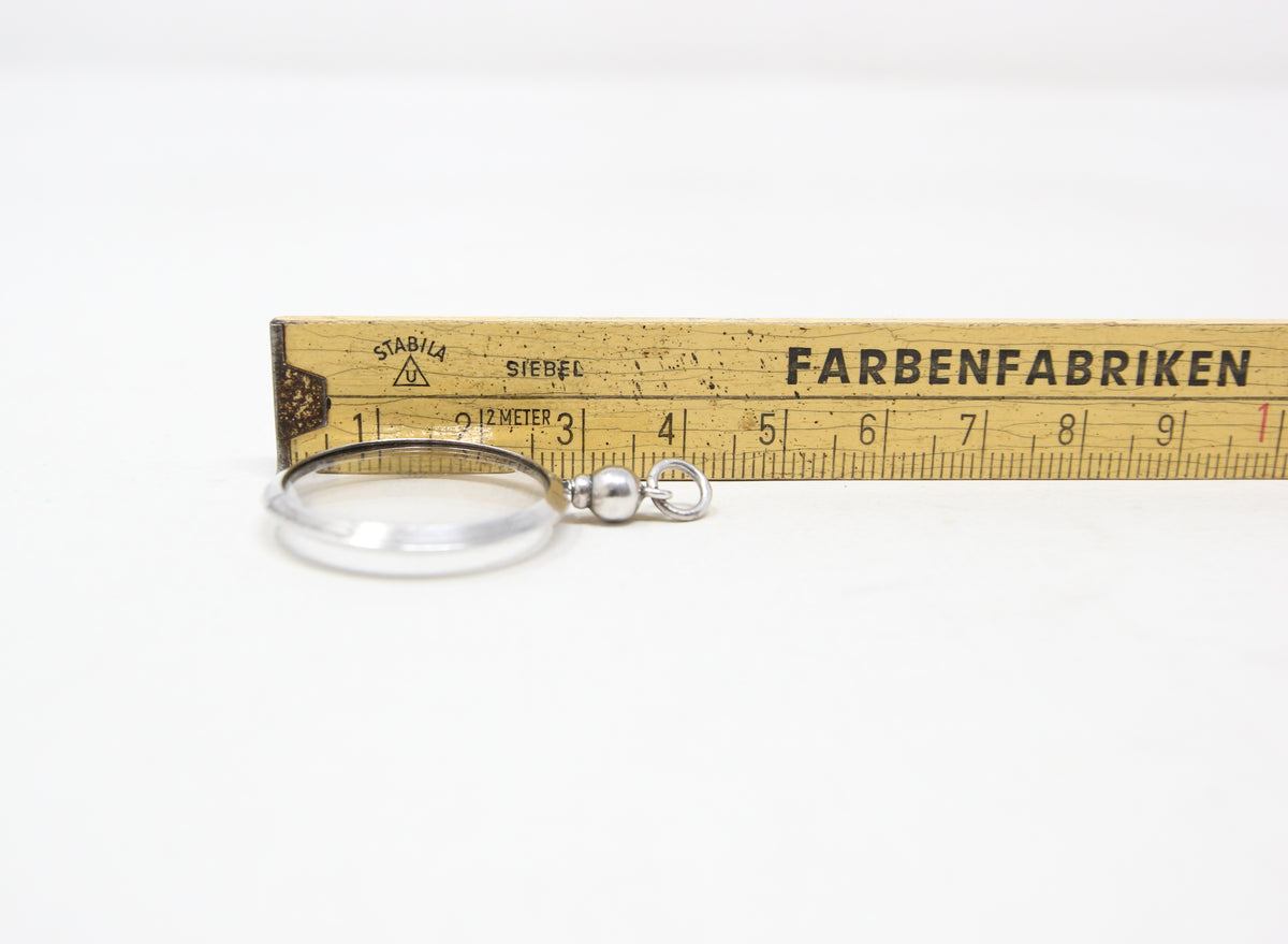 Antique Edwardian 1908 Hallmarked Solid Sterling Silver Screw Top Glass Photo Locket Pendant