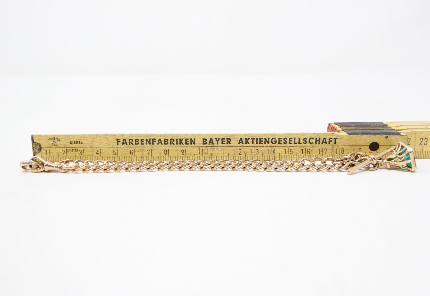 Antique 1903 Hallmarked Solid 9ct 9k Gold Double Albert Watch Curb Chain Necklace 14.25'' 37g