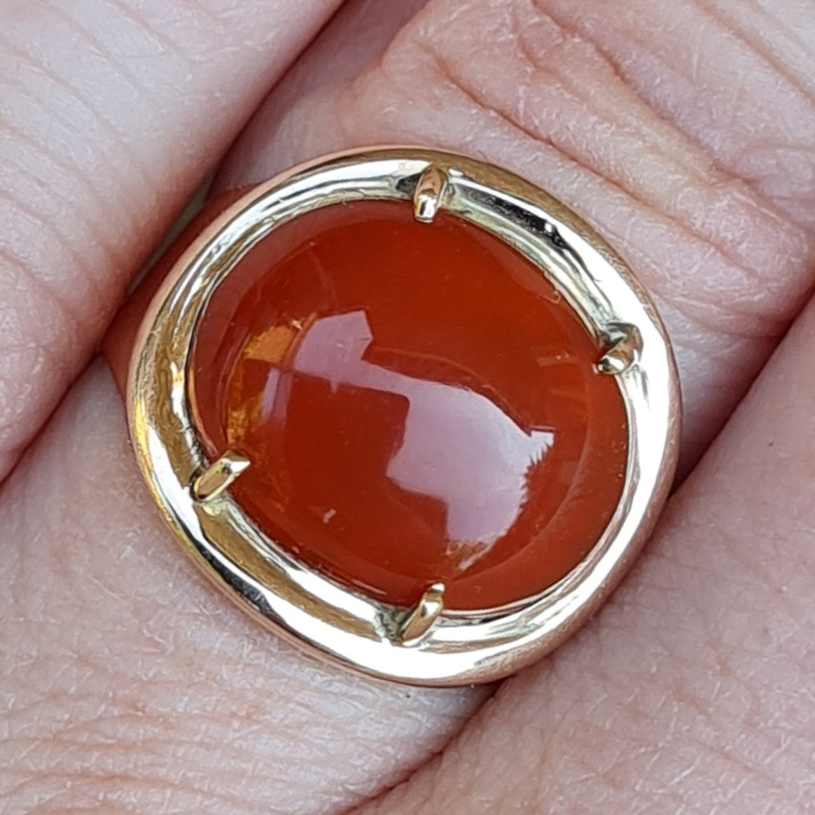 Antique 1797 Georgian Solid 18ct 18k Gold Carnelian Mourning Signet Ring Size M 4g