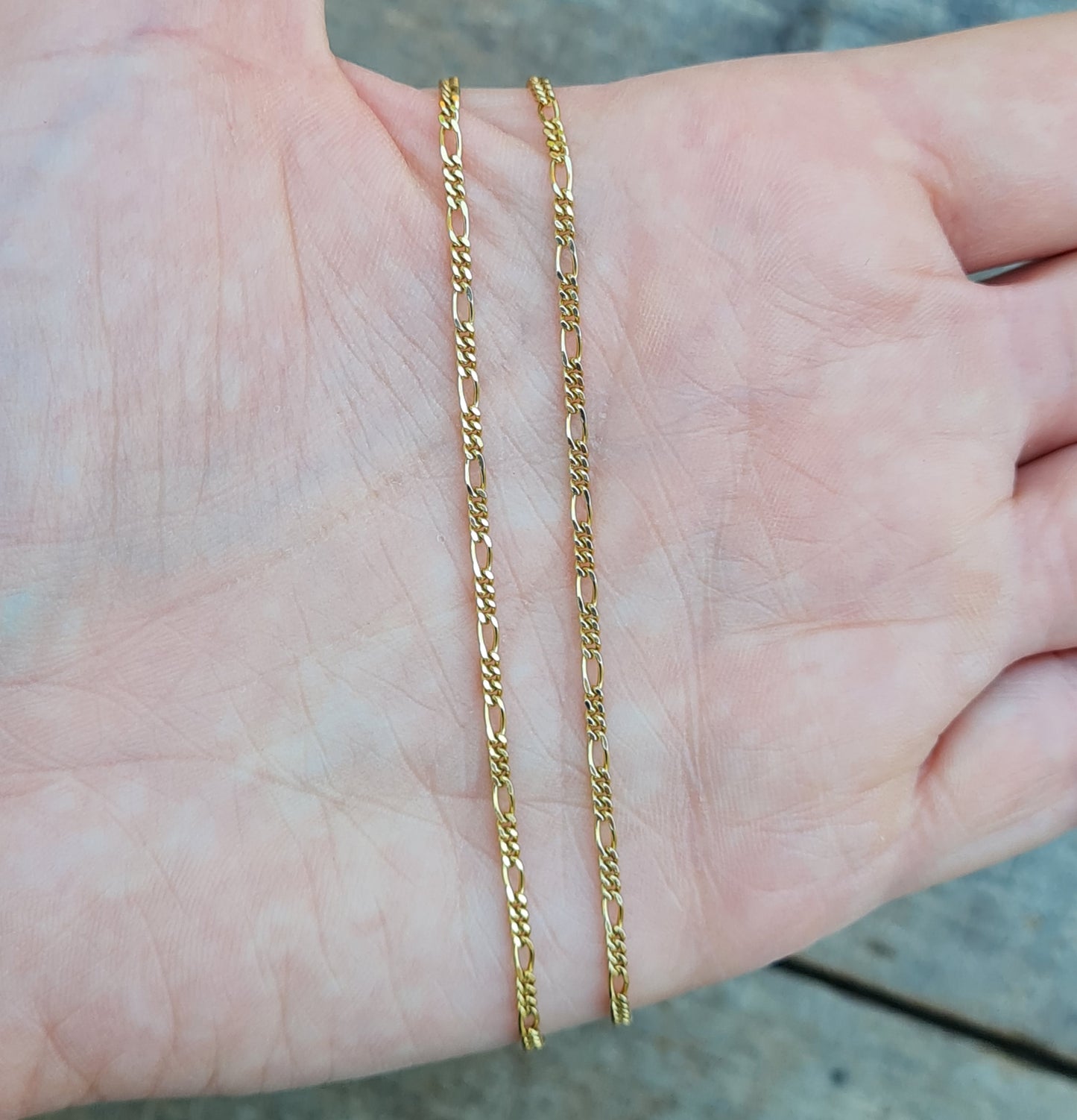 Vintage 1989 Hallmarked Solid 9ct 9k Gold Flat Figaro Cable Chain Necklace 20'' 3.6g