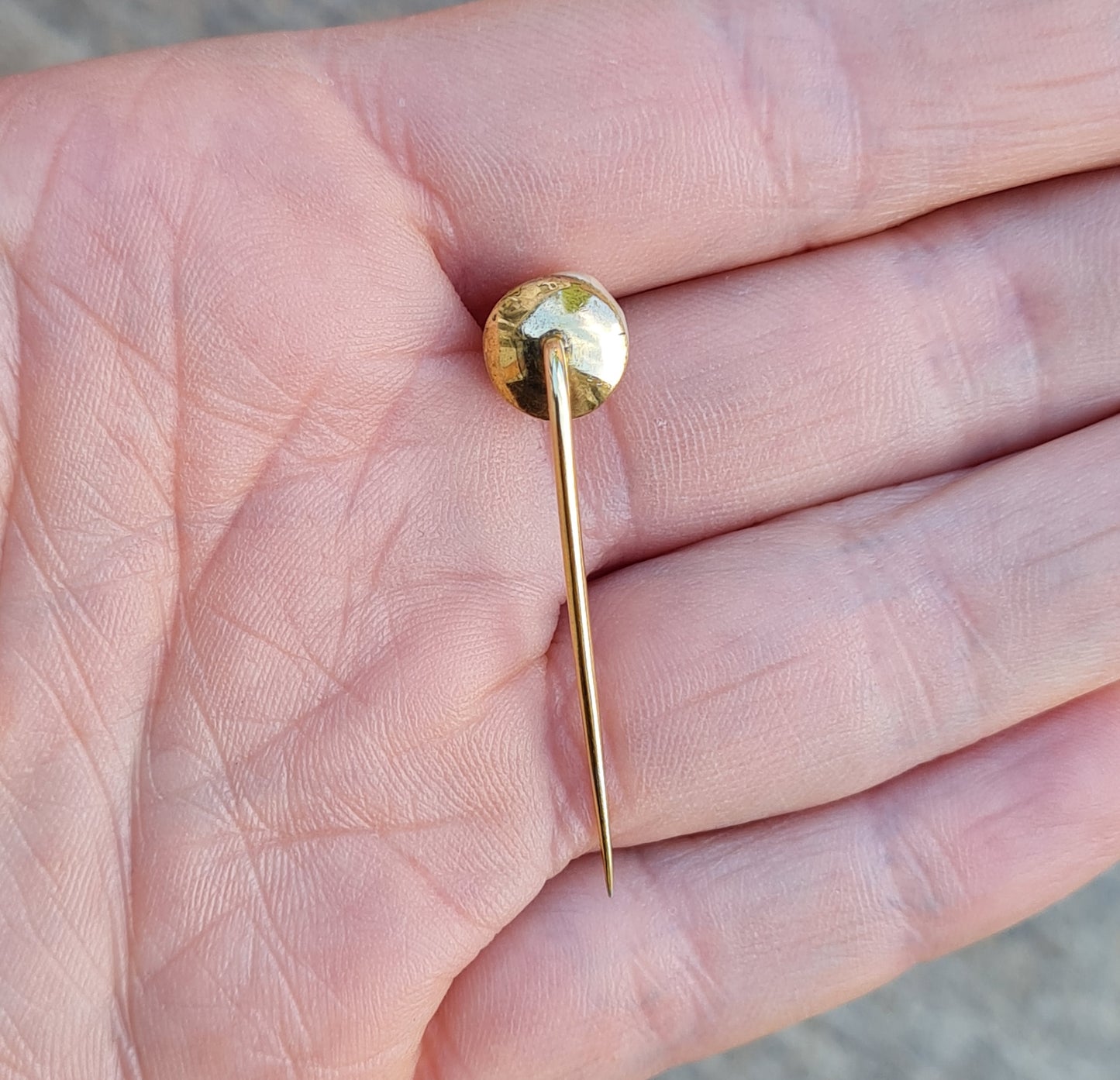 Antique Victorian Solid 18ct 18k Gold Large Baroque Sea Pearl Stick Pin Brooch