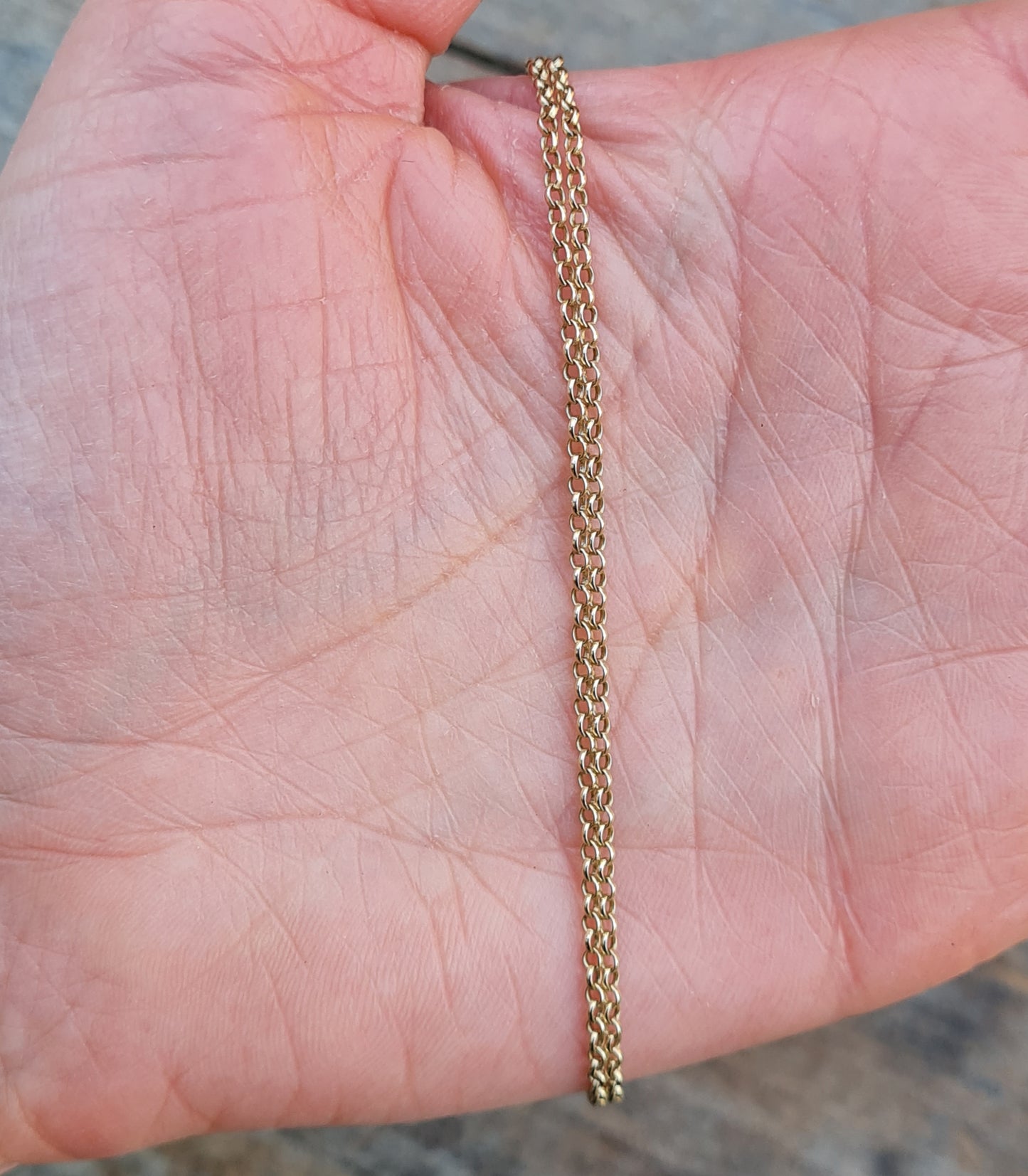 Vintage 1993 Hallmarked Solid 9ct 9k Gold Belcher Cable Chain Necklace 17.8''