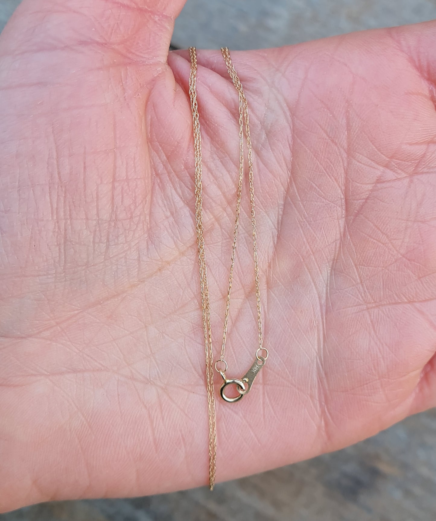 Vintage Hallmarked Solid 14ct 14k Gold Rope Trace Chain Necklace 19.5''