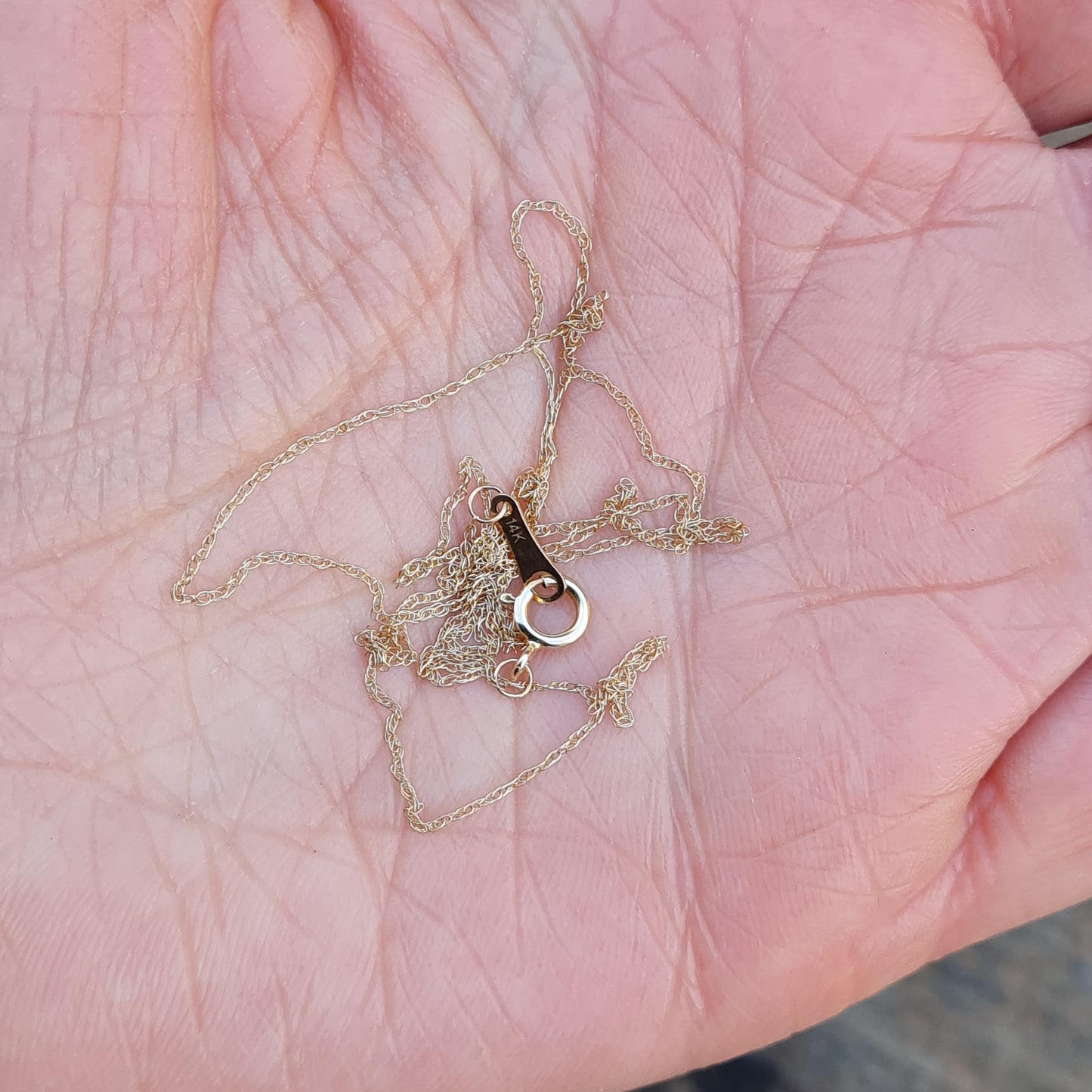 Vintage Hallmarked Solid 14ct 14k Gold Rope Trace Chain Necklace 19.5''