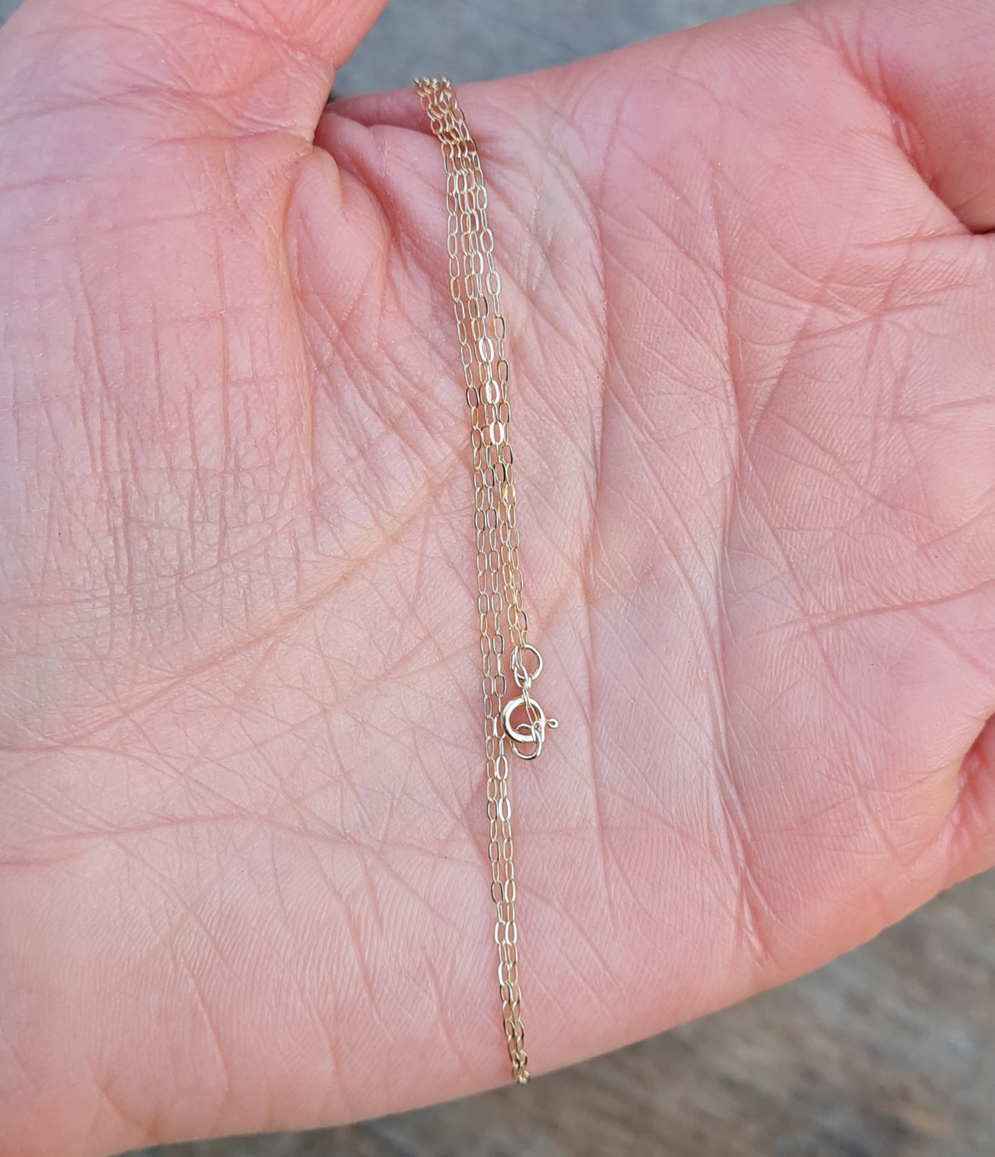 Vintage Hallmarked Solid 9ct 9k Gold Cable Trace Chain Necklace 16''