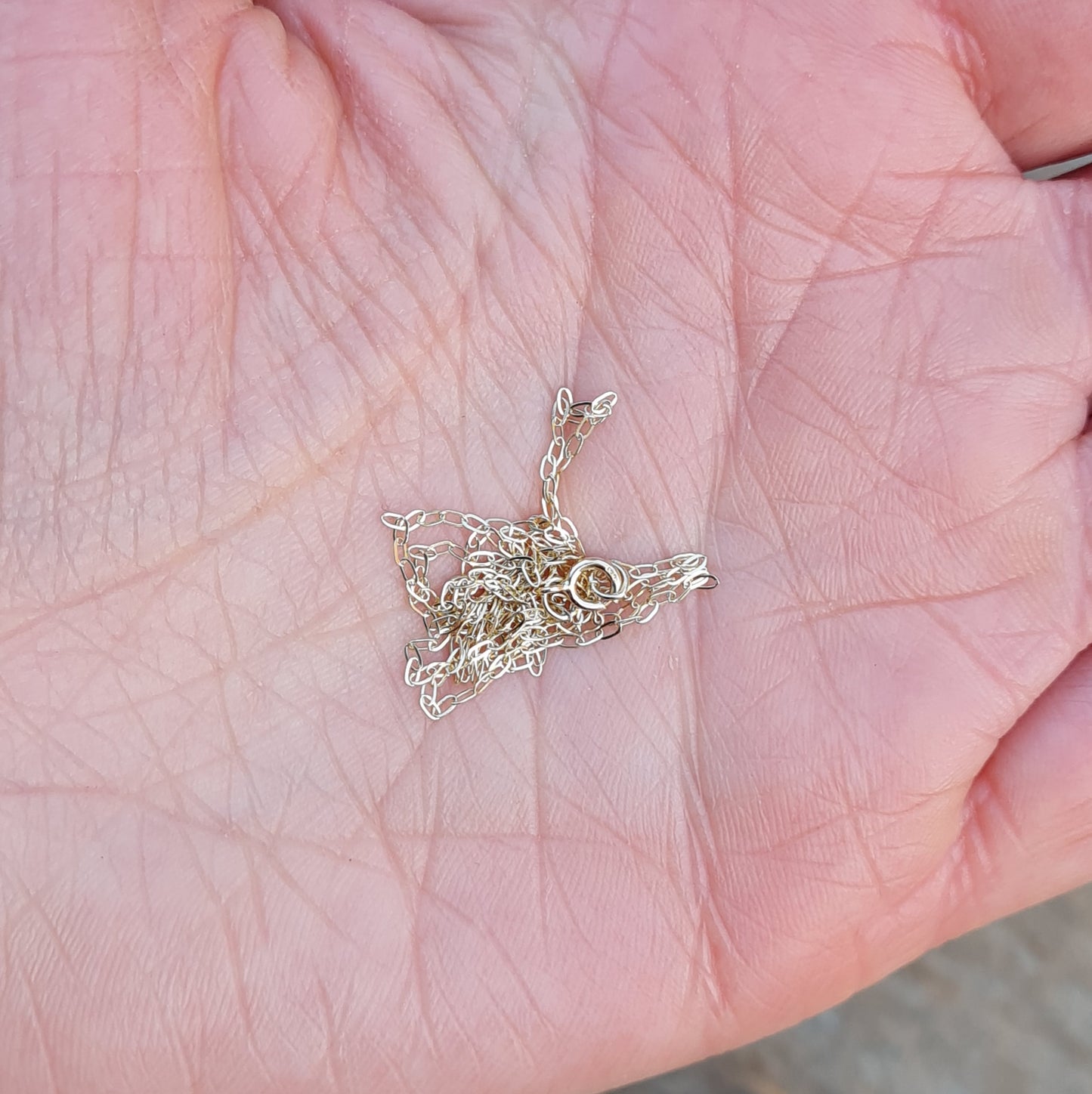 Vintage Hallmarked Solid 9ct 9k Gold Cable Trace Chain Necklace 16''