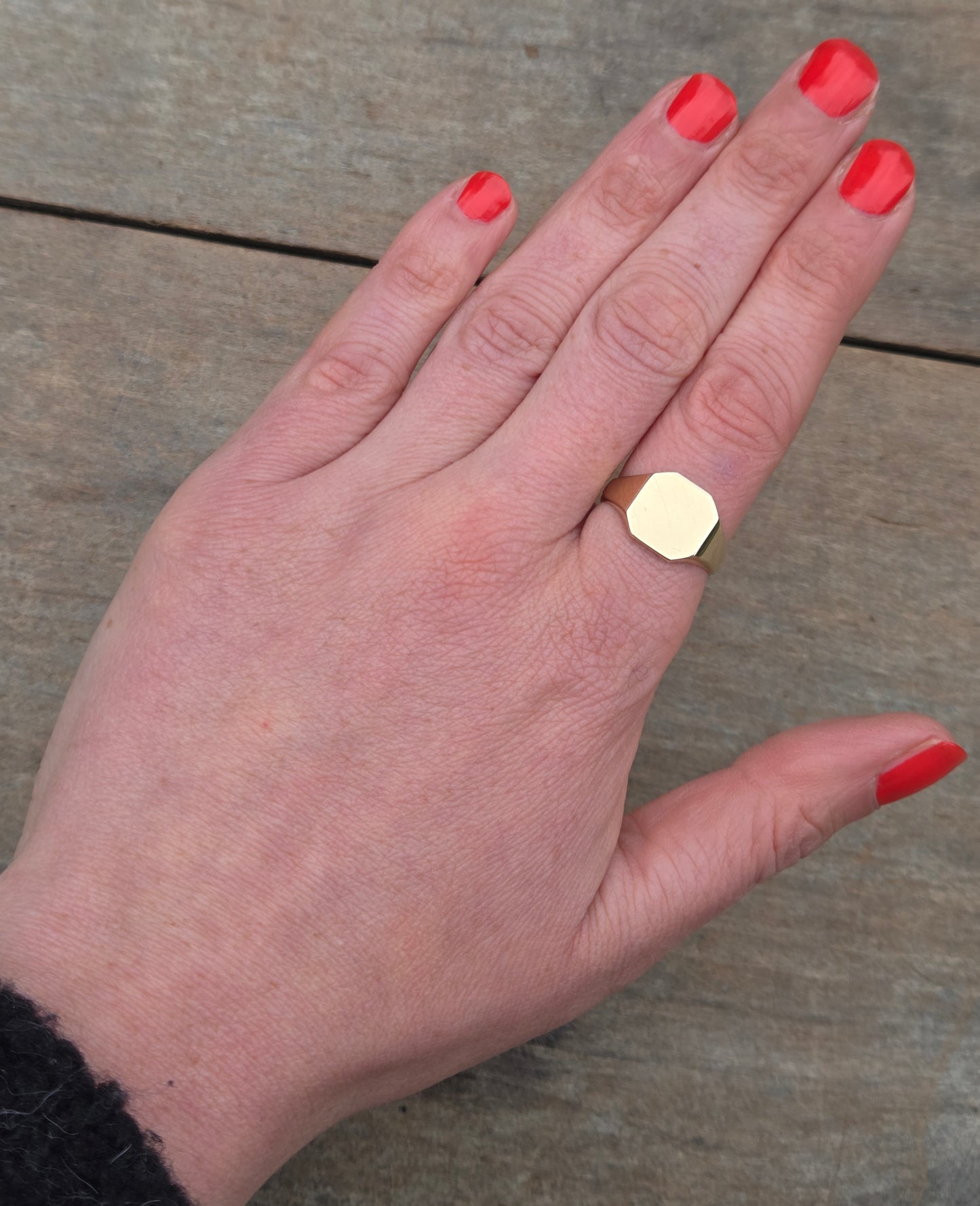 Antique Art Deco 1926 Hallmarked Solid 9ct 9k Gold Plain Signet Ring Size R 5.6g