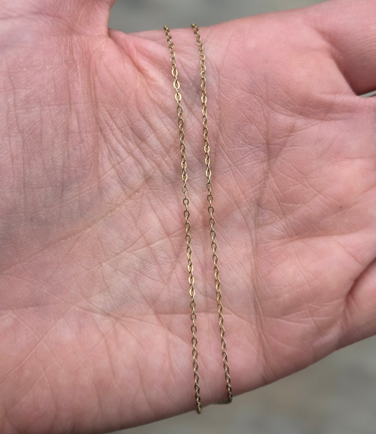 Vintage Hallmarked Solid 9ct 9k Gold Trace Belcher Chain Necklace 15''