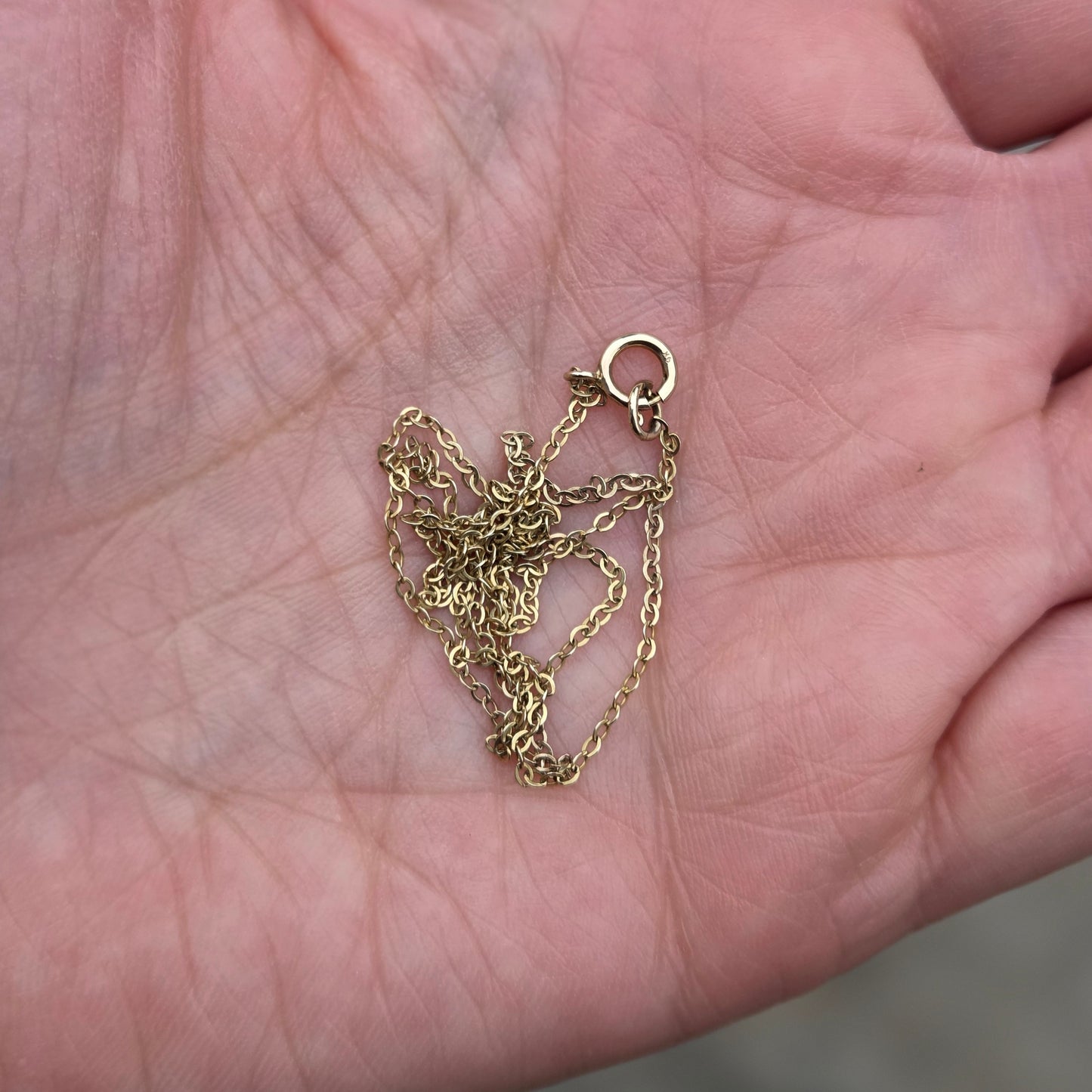 Vintage Hallmarked Solid 9ct 9k Gold Trace Belcher Chain Necklace 15''