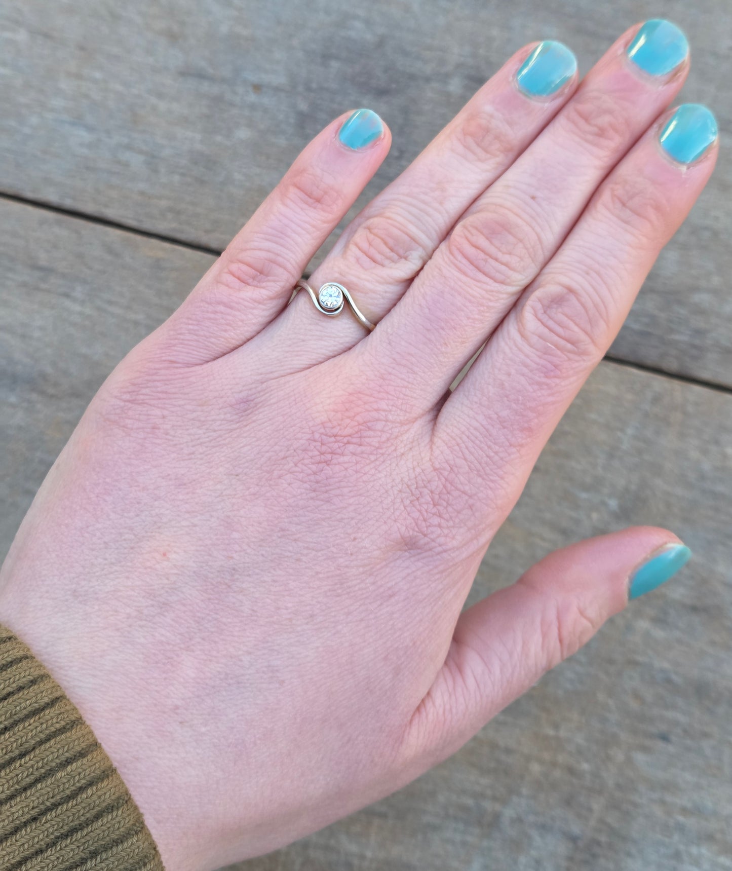 Antique Art Deco Hallmarked Solid 18ct 18k Gold Diamond Solitaire Ring Size L 1/2