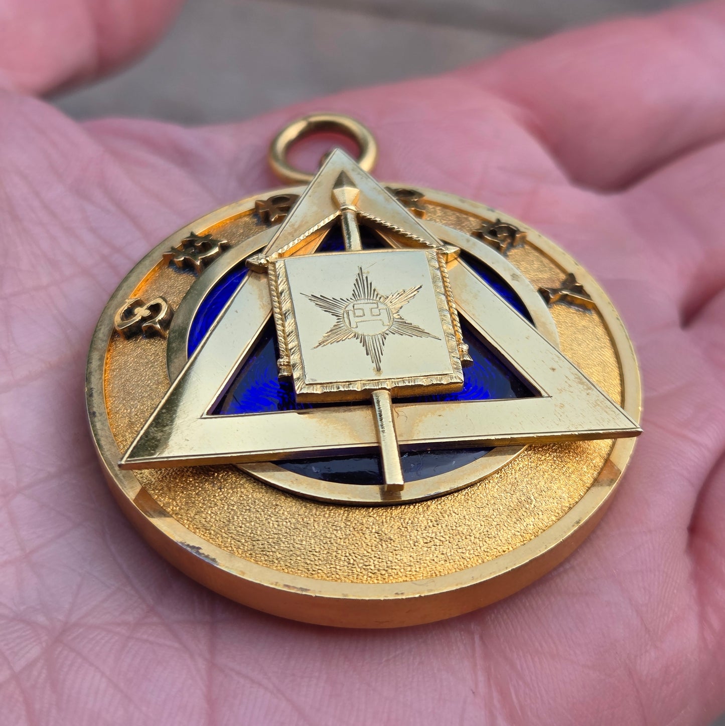 Antique Spencer & Co Masonic Masons Surrey Collar Jewel Ornament Medal Pendant in Box