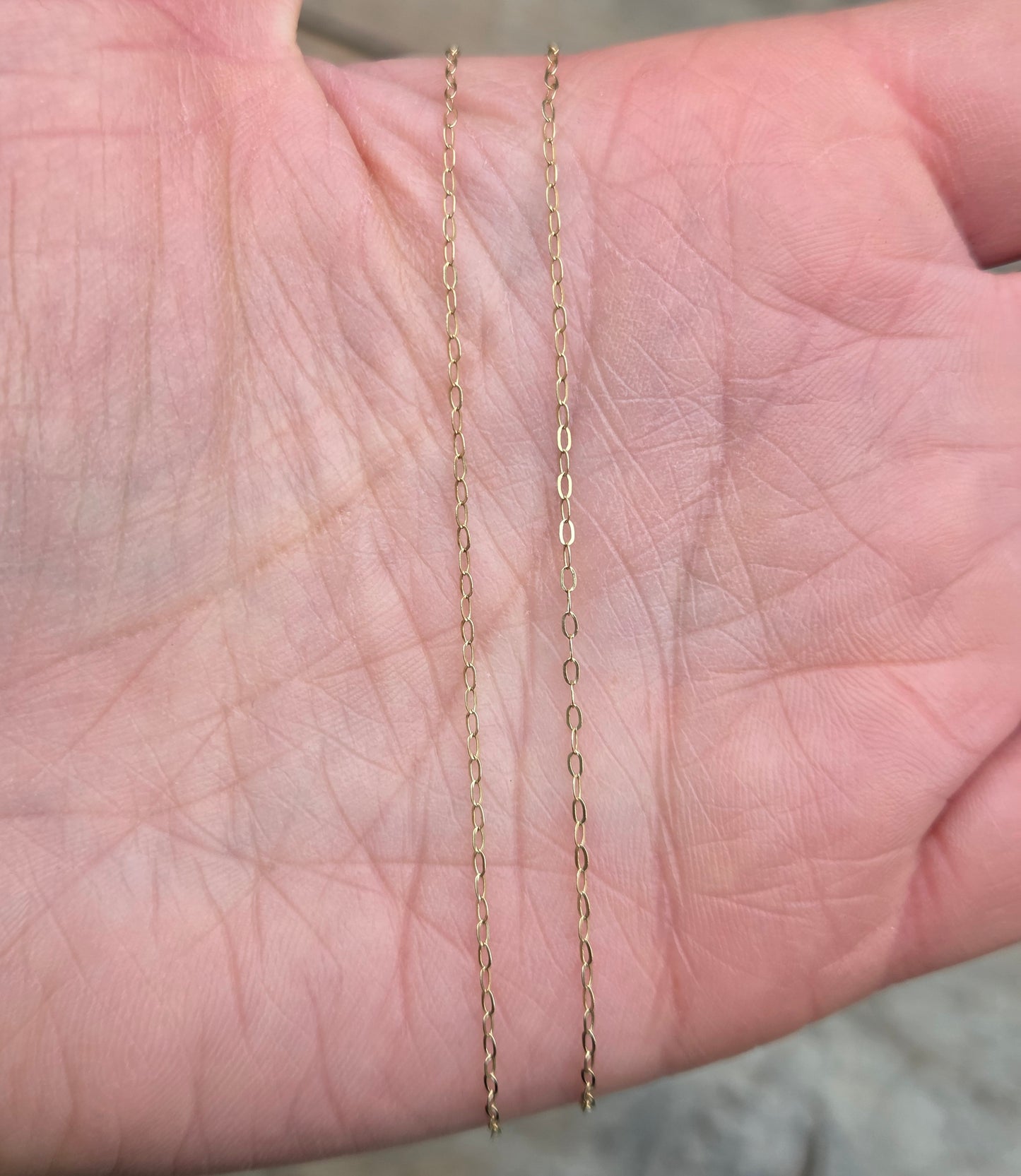 Vintage Hallmarked Solid 9ct 9k Gold Trace Belcher Chain Necklace 16''