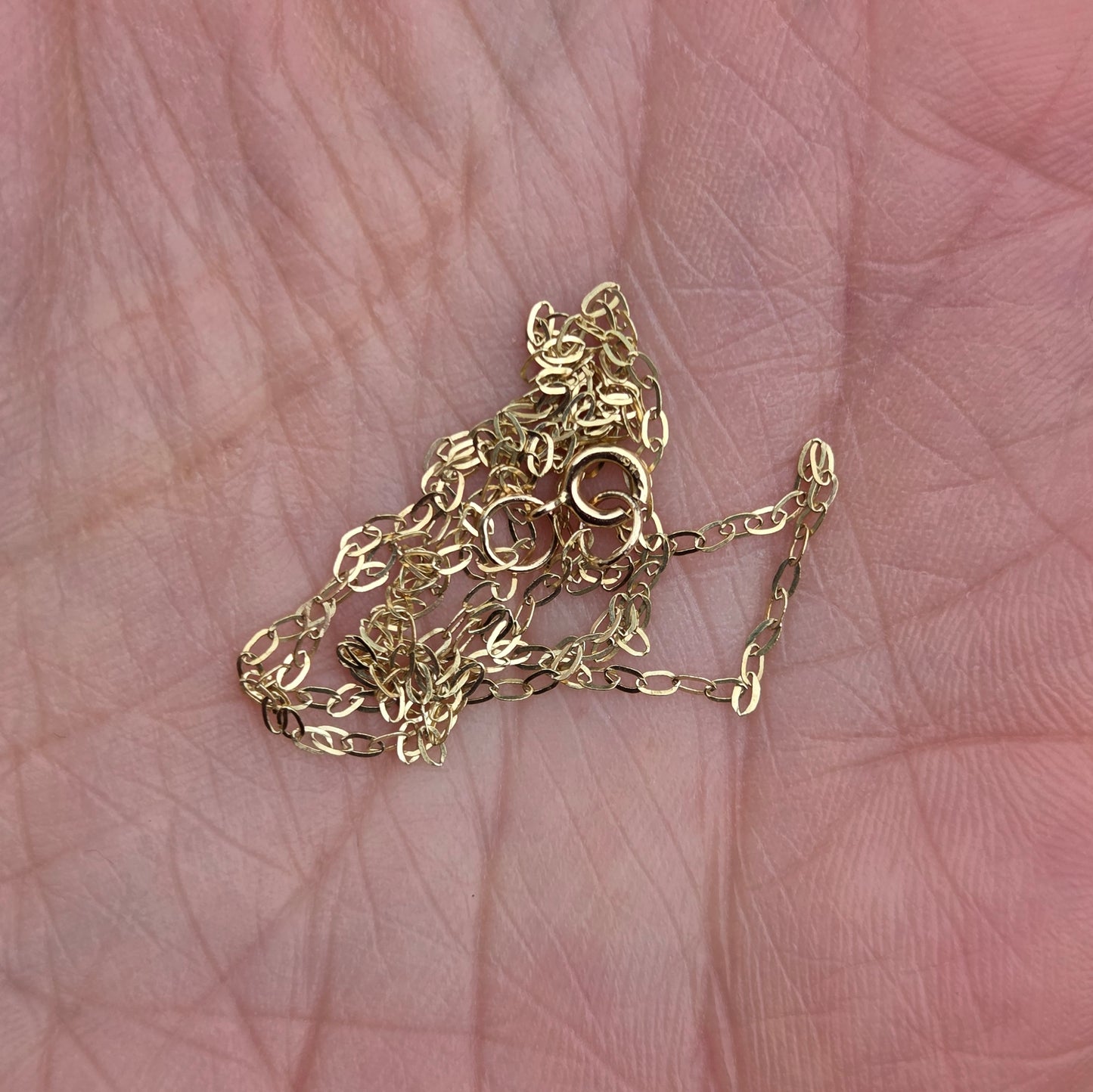 Vintage Hallmarked Solid 9ct 9k Gold Trace Belcher Chain Necklace 16''