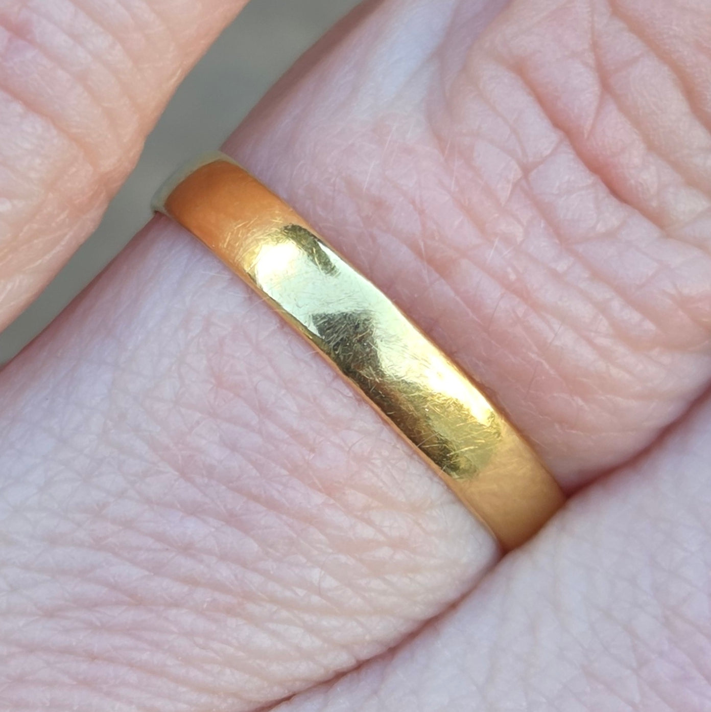 Antique Victorian 1881 Hallmarked Solid 22ct 22k Gold Wedding Stacker Band Ring Size M