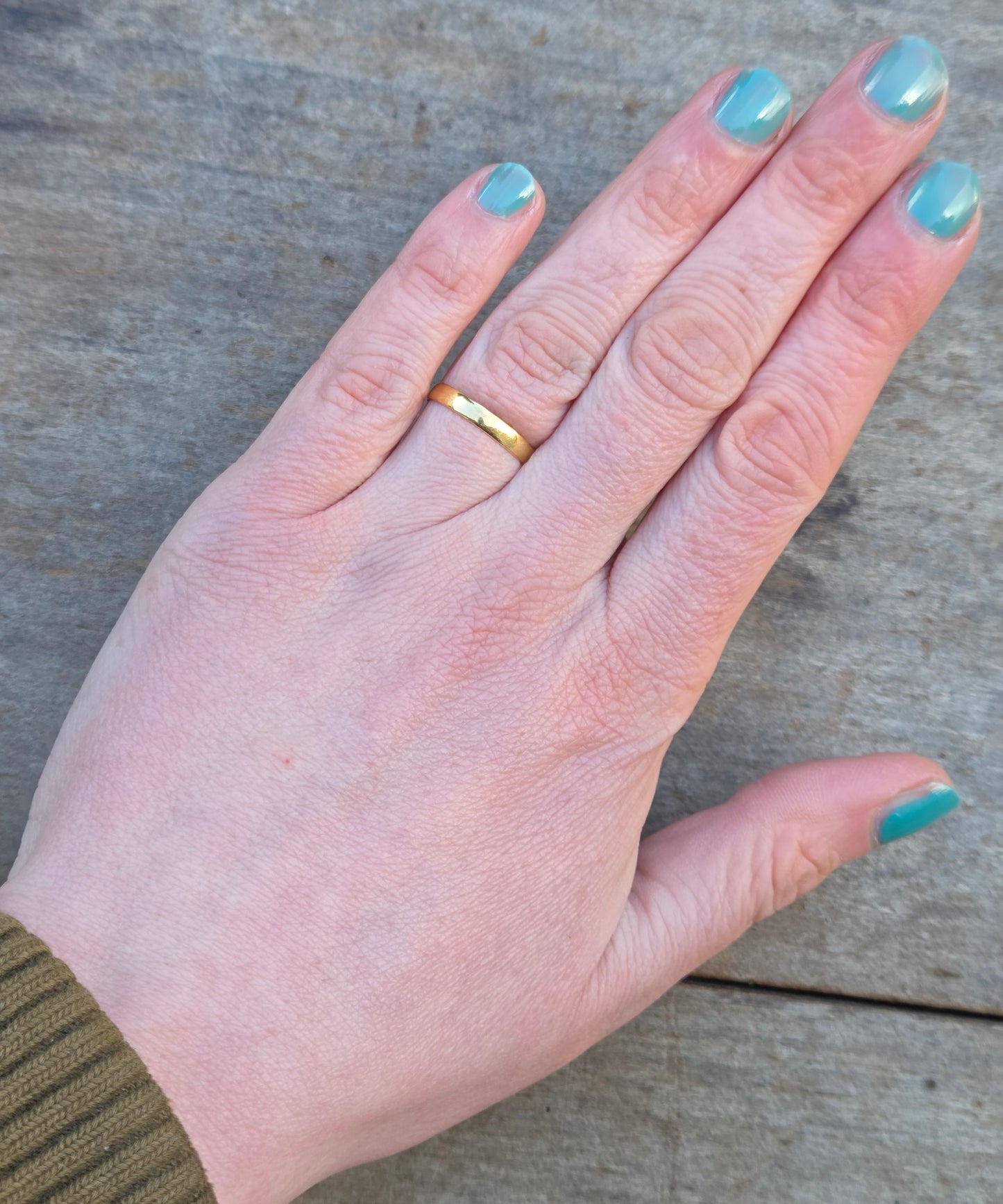 Antique Victorian 1881 Hallmarked Solid 22ct 22k Gold Wedding Stacker Band Ring Size M