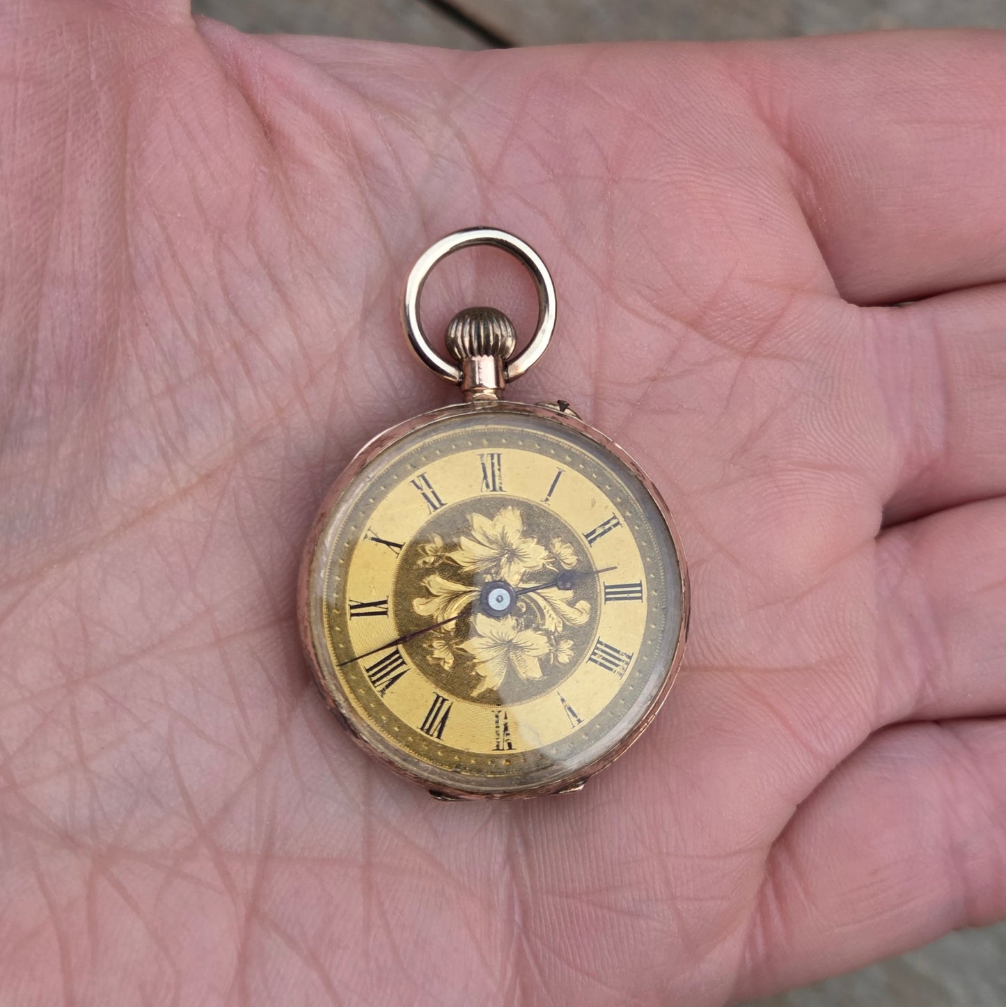 Antique Victorian Hallmarked 9ct 9k Gold Ladies Swiss Pocket Watch Pendant