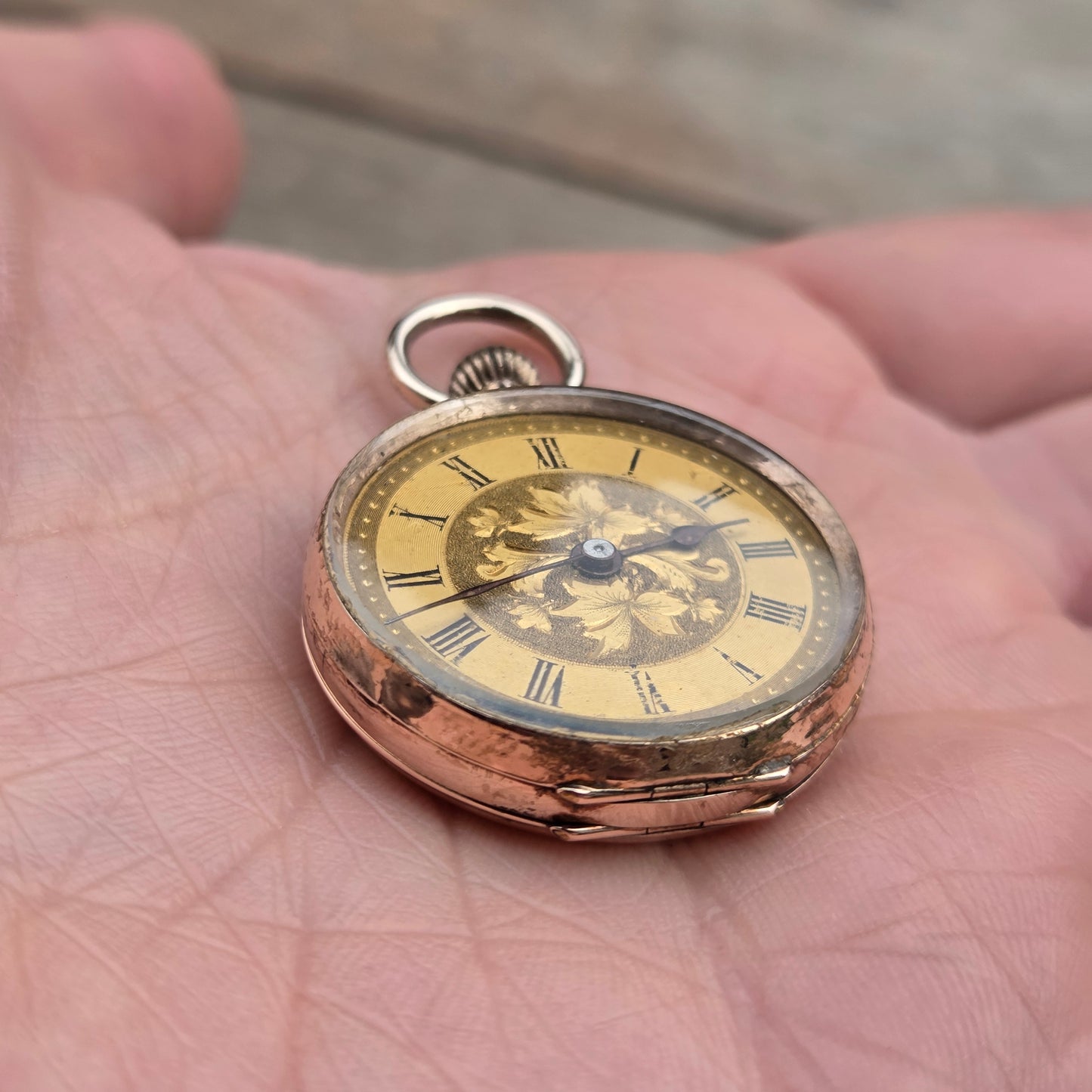 Antique Victorian Hallmarked 9ct 9k Gold Ladies Swiss Pocket Watch Pendant