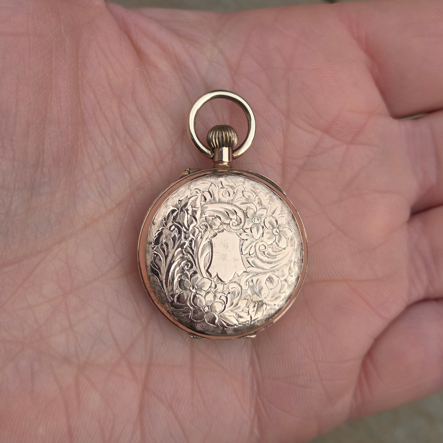 Antique Victorian Hallmarked 9ct 9k Gold Ladies Swiss Pocket Watch Pendant