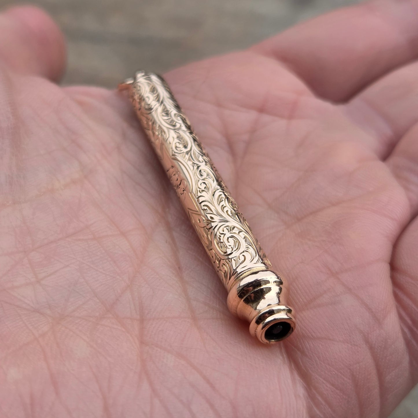 Antique Victorian Solid 9ct 9k Rose Gold Propelling pencil Pendant for Necklace Chain