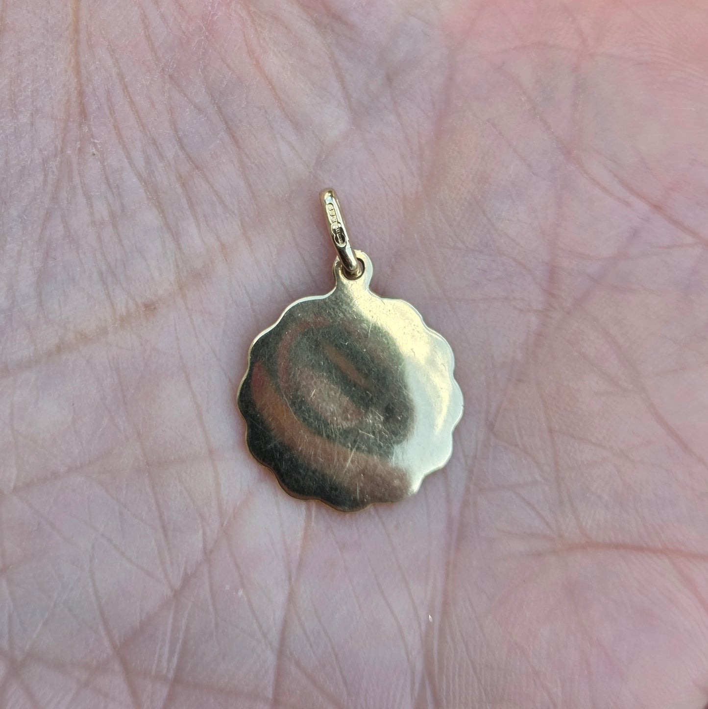 Vintage UnoAErre 1986 Hallmarked Solid 9ct 9k Gold St Christopher Coin Medallion Pendant
