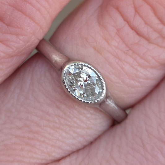 Vintage 2015 Hallmarked Solid Platinum 0.51Ct Diamond Solitaire Engagement Ring Size K