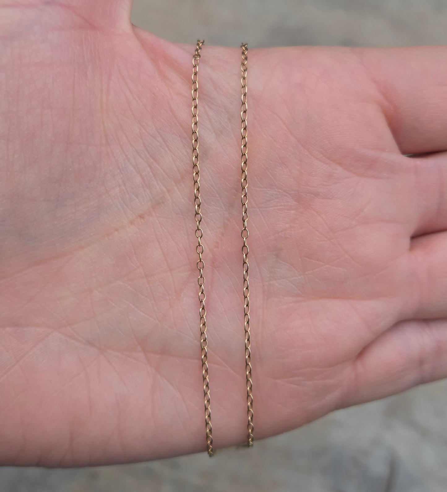 Vintage 1980's Hallmarked Solid 9ct 9k Gold Cable Chain Necklace 18.5''