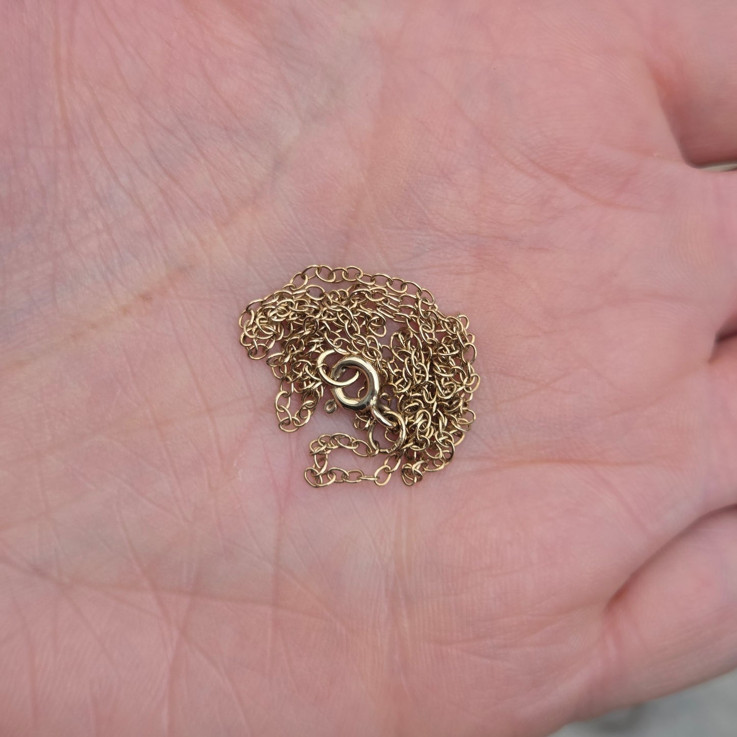 Vintage 1980's Hallmarked Solid 9ct 9k Gold Cable Chain Necklace 18.5''