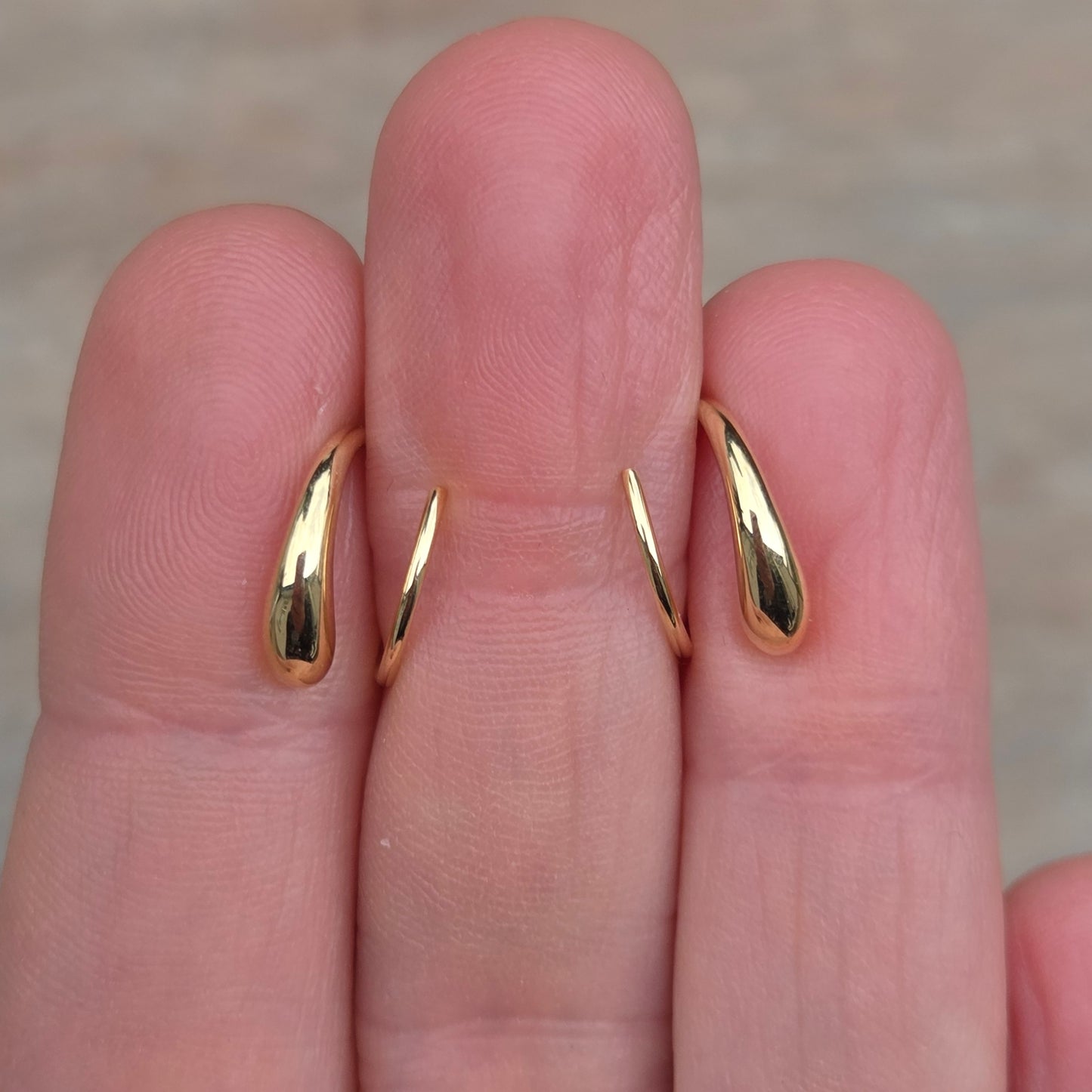 Vintage Georg Jensen Hallmarked Solid 18ct 18k Gold Mercy Hoop Huggie Earrings Hoops in Box