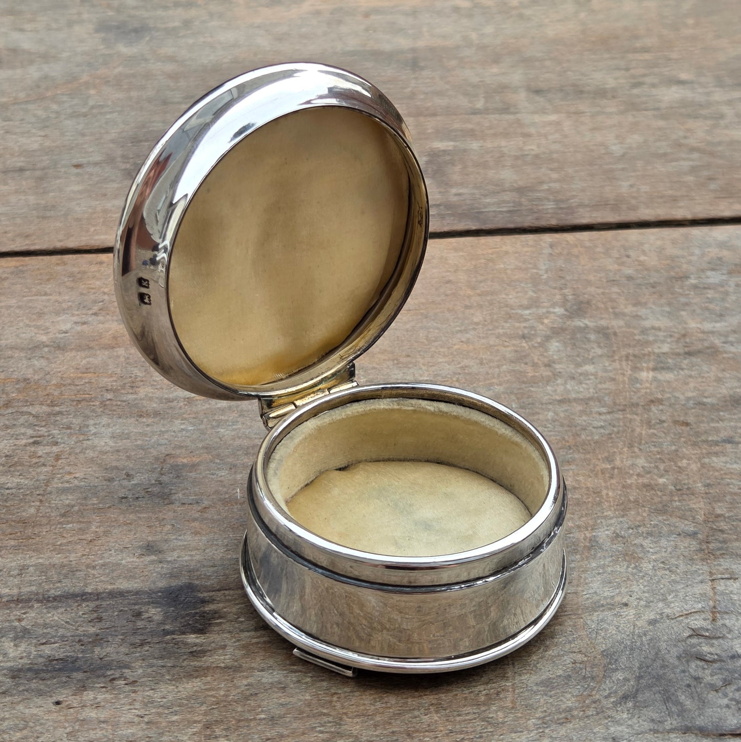 Antique Art Deco 1934 Hallmarked Solid Sterling Silver Blue Guilloche Enamel Jewellery Ring Box 98g