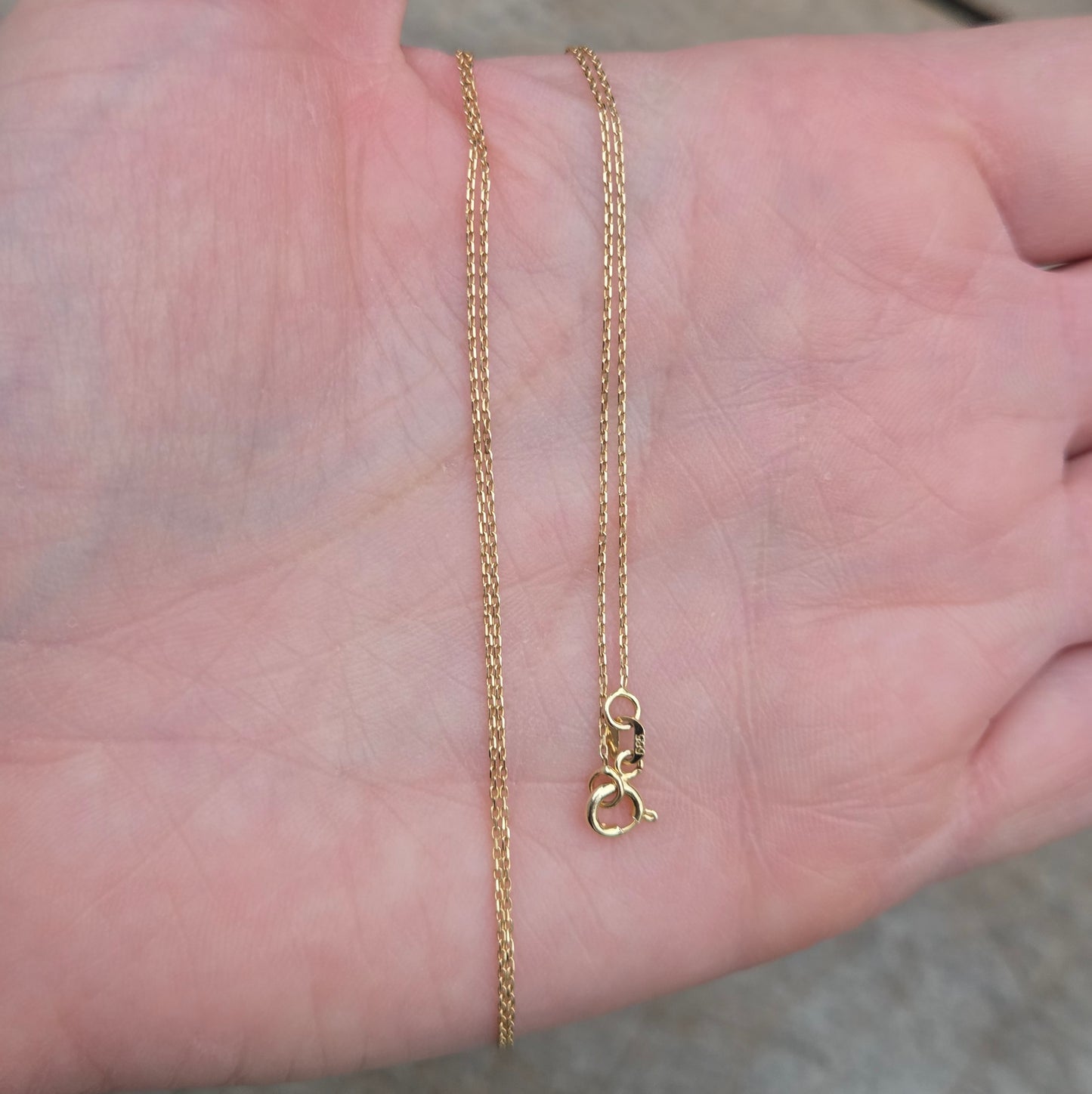 Vintage 1980's Hallmarked Solid 14ct 14k Gold Biker Cable Chain Necklace 17.5''