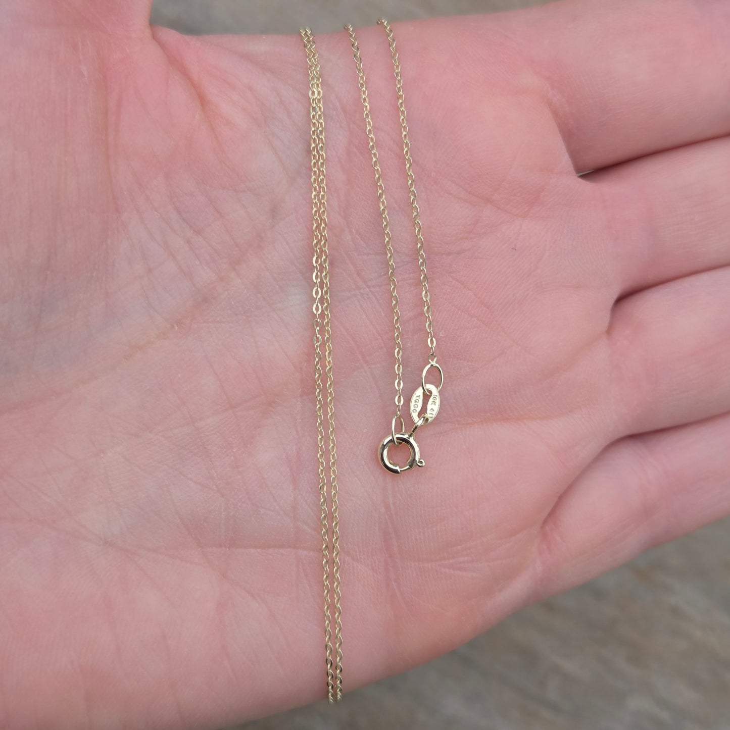 Vintage Hallmarked Solid 10ct 10k 9ct Gold Fine Cable Trace Chain Necklace 18''