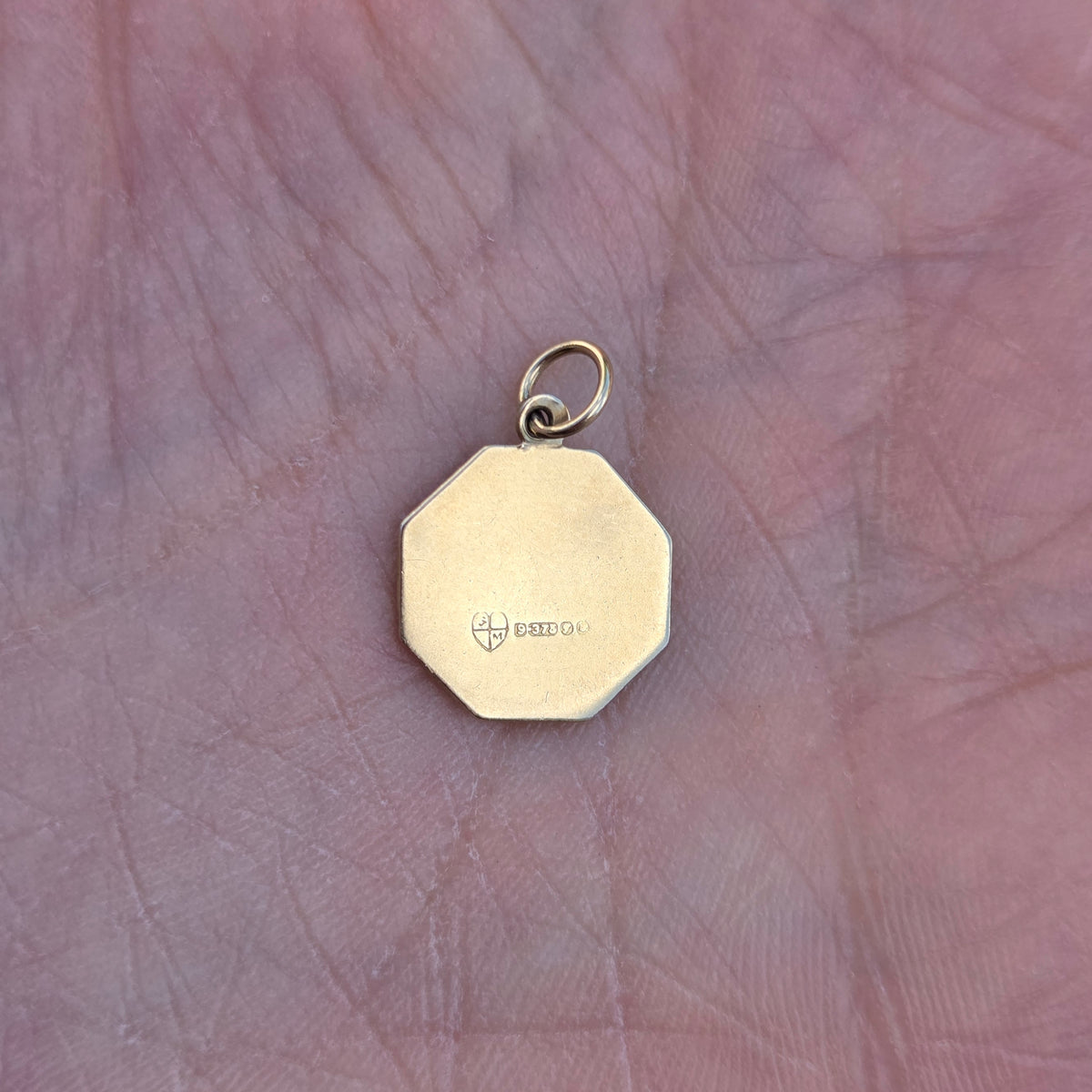 Vintage 1962 Hallmarked Solid 9ct 9k Gold St Christopher Octagon Coin Medallion Pendant