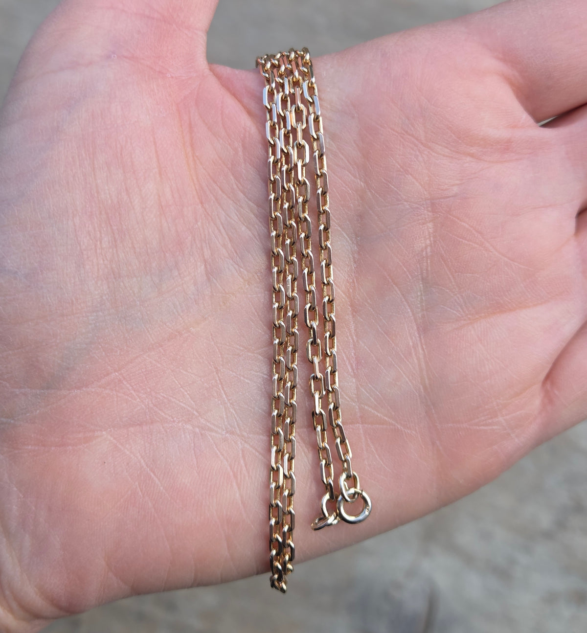 Vintage Italy Hallmarked Solid 9ct 9k Gold Cable Biker Belcher Chain Necklace 20.25''