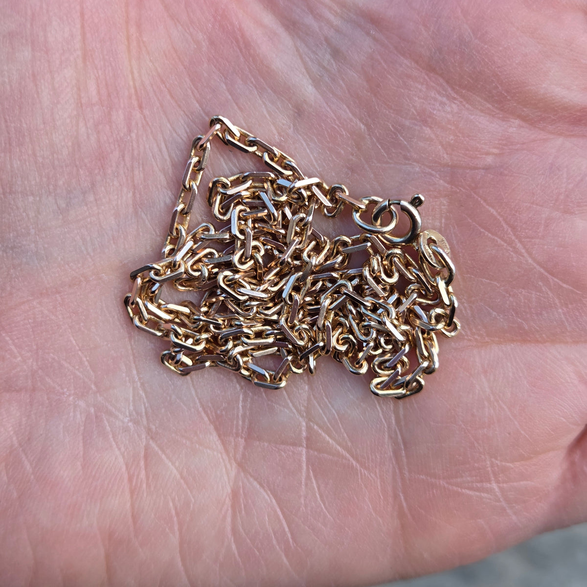 Vintage Italy Hallmarked Solid 9ct 9k Gold Cable Biker Belcher Chain Necklace 20.25''