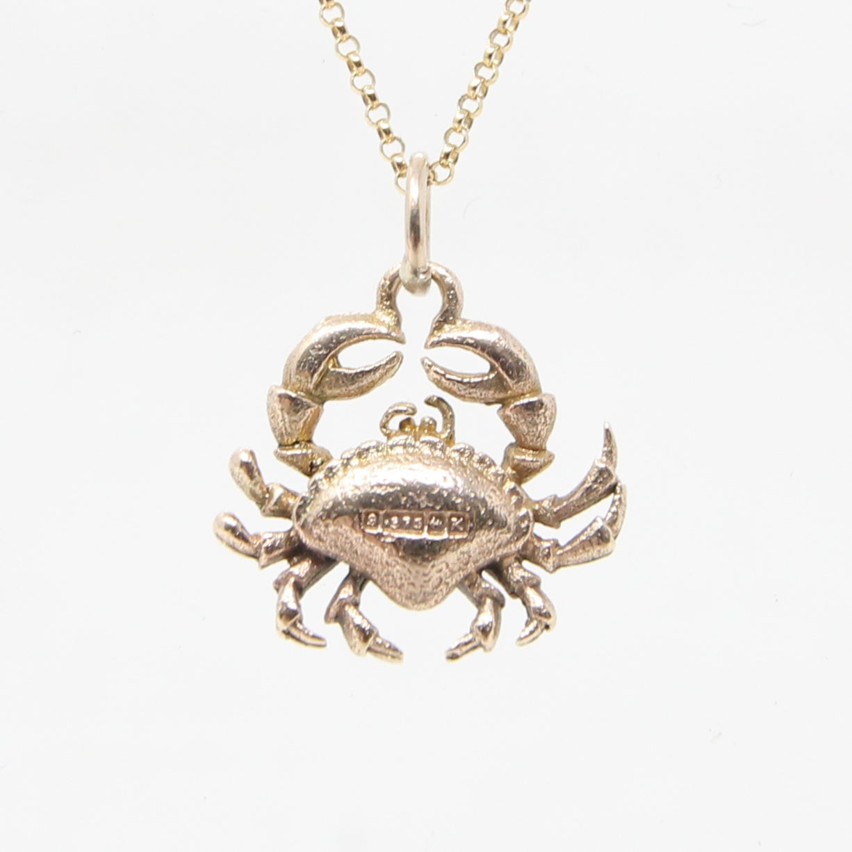 Vintage 1959 English Hallmarked Solid 9ct 9k Gold Crab Cancer Zodiac Pendant